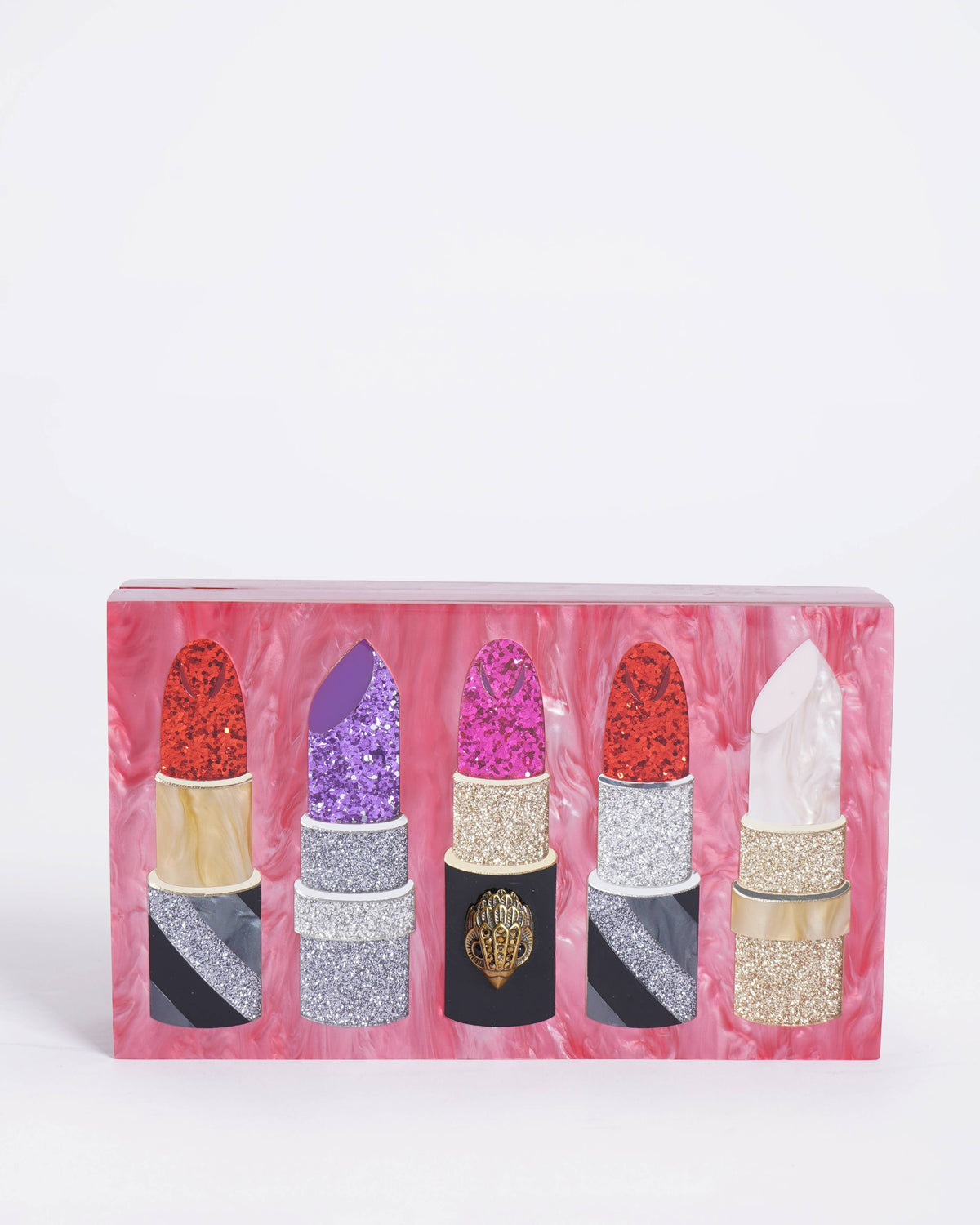 New Kurt Geiger Kensington Lipstick Graphic Acrylic Clutch Bag