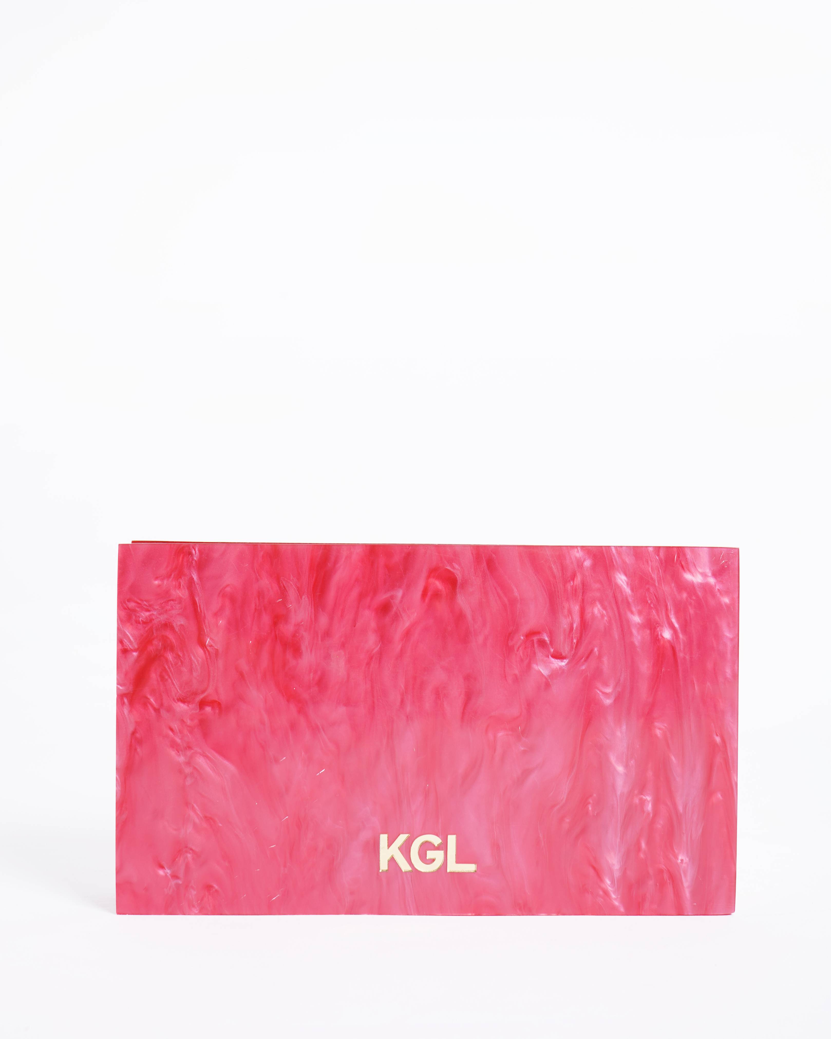New Kurt Geiger Kensington Lipstick Graphic Acrylic Clutch Bag