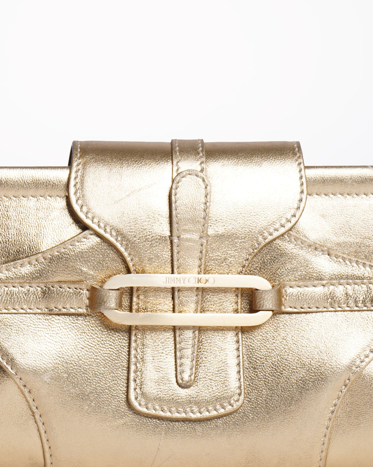Jimmy Choo Leather Gold Tone Wristlet
