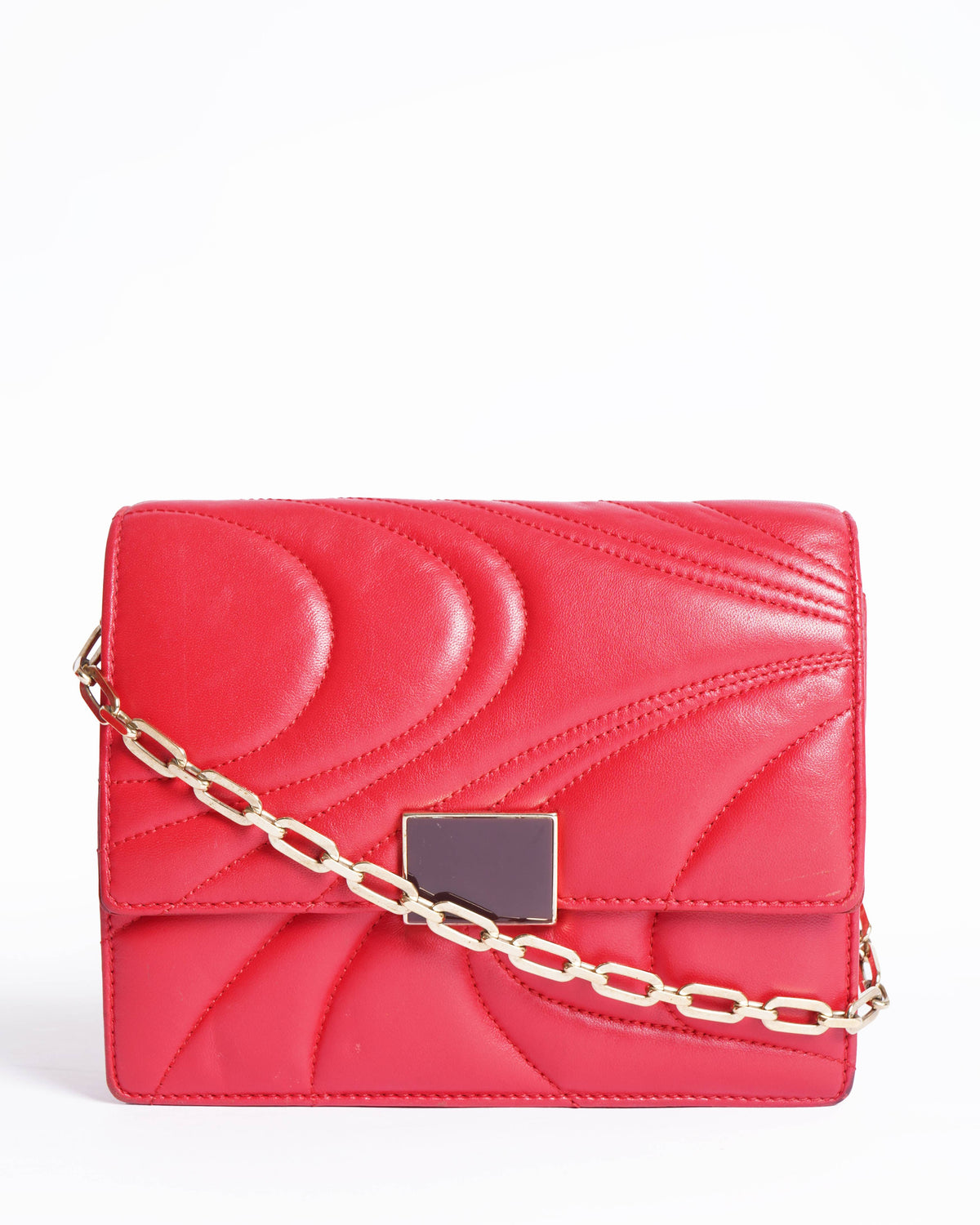 Emilio Pucci Red Quilted Leather Shoulder Bag