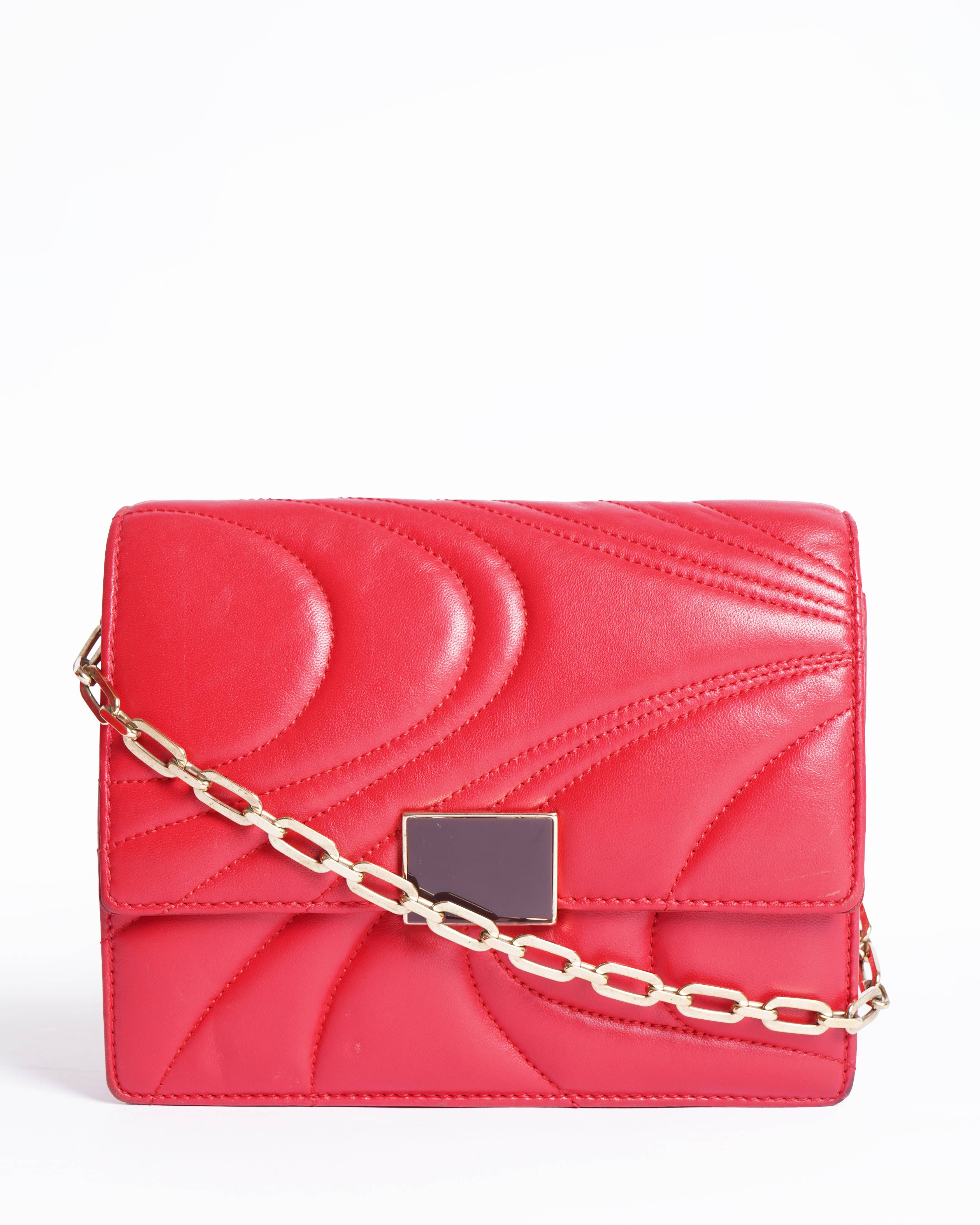 Emilio Pucci Red Quilted Leather Shoulder Bag
