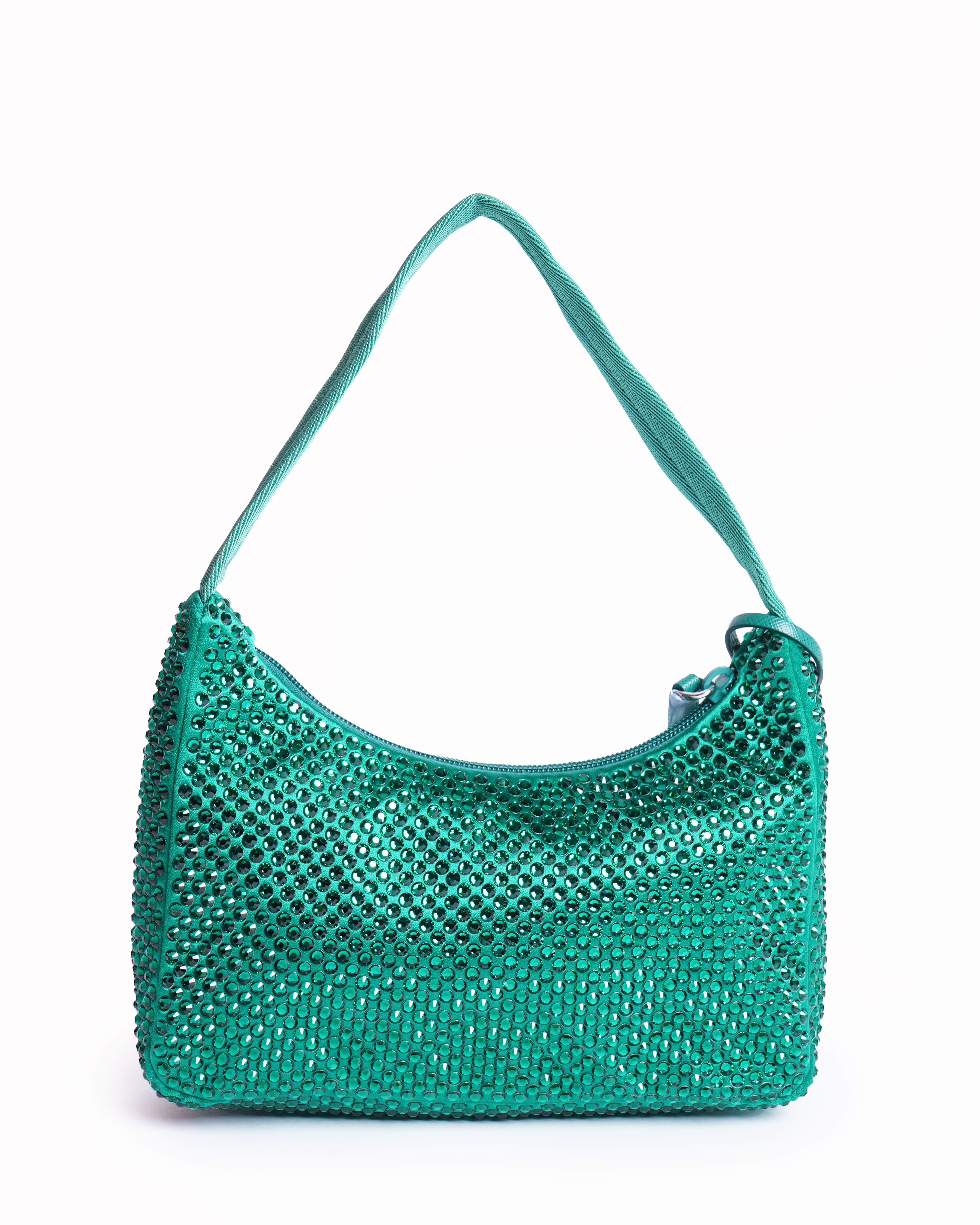 New Prada Emerald Crystal Bag In Green