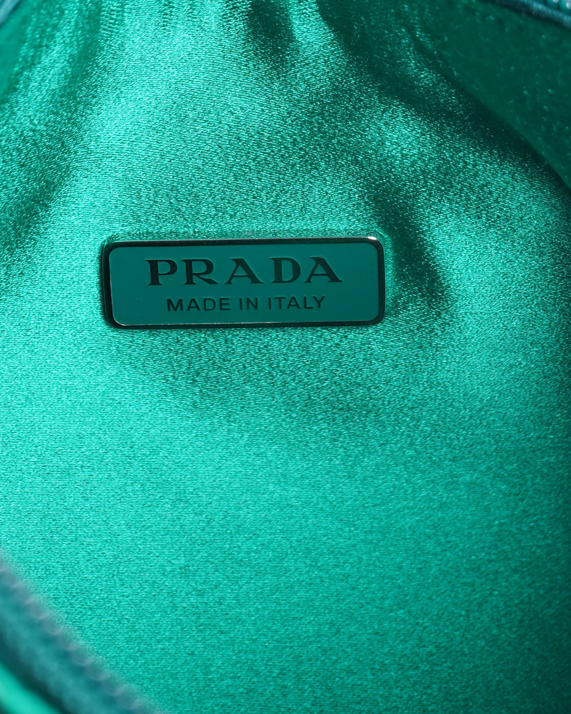 New Prada Emerald Crystal Bag In Green