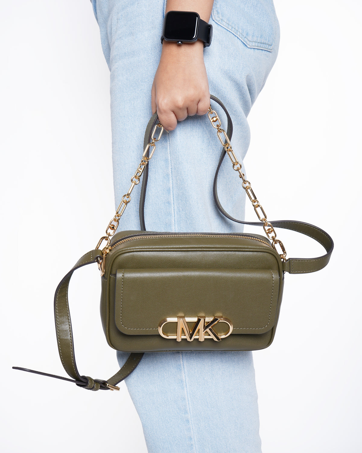 New Michael kors parker medium leather crossbody bag