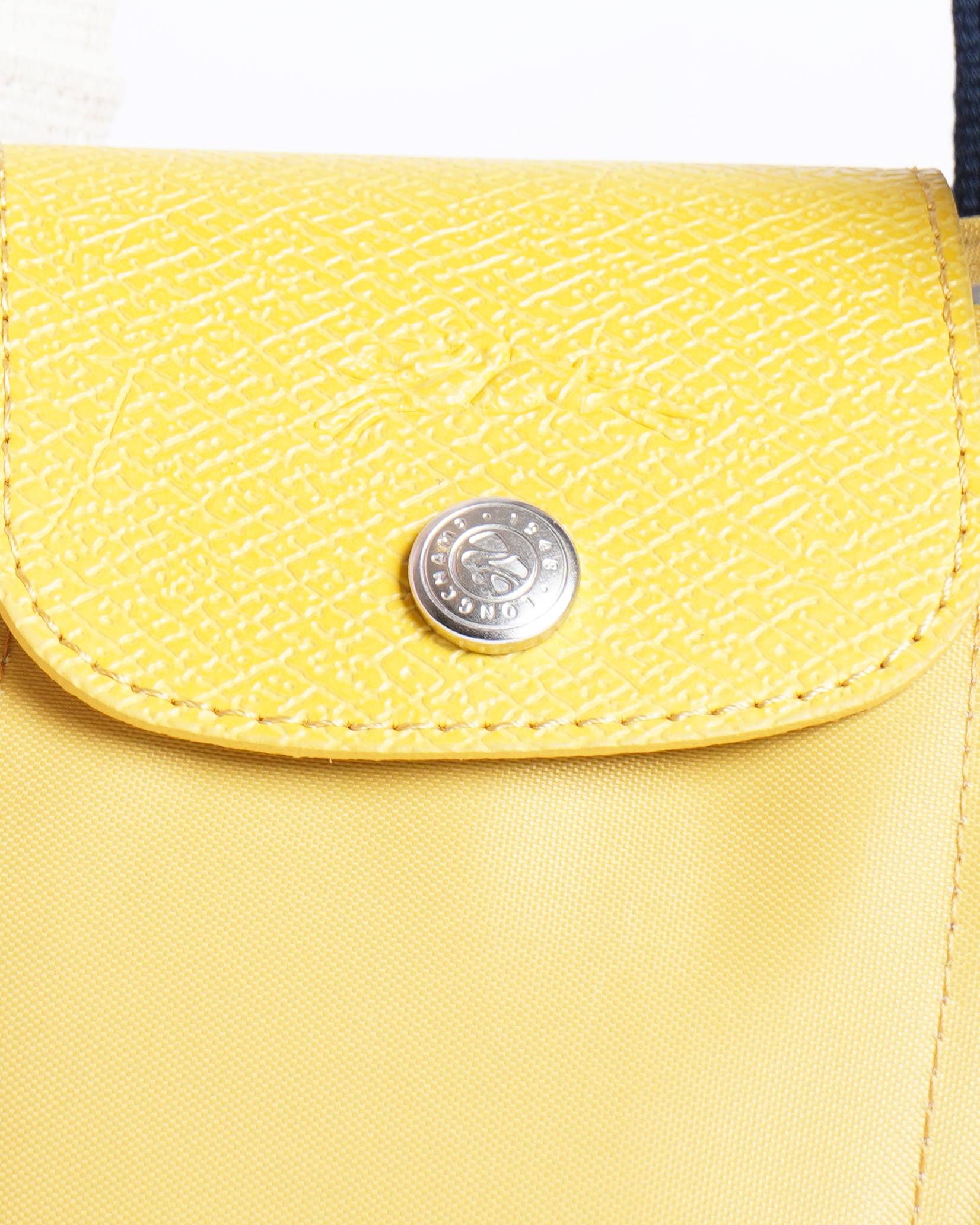 New Long Champ Small Nylon Tote In Mustard