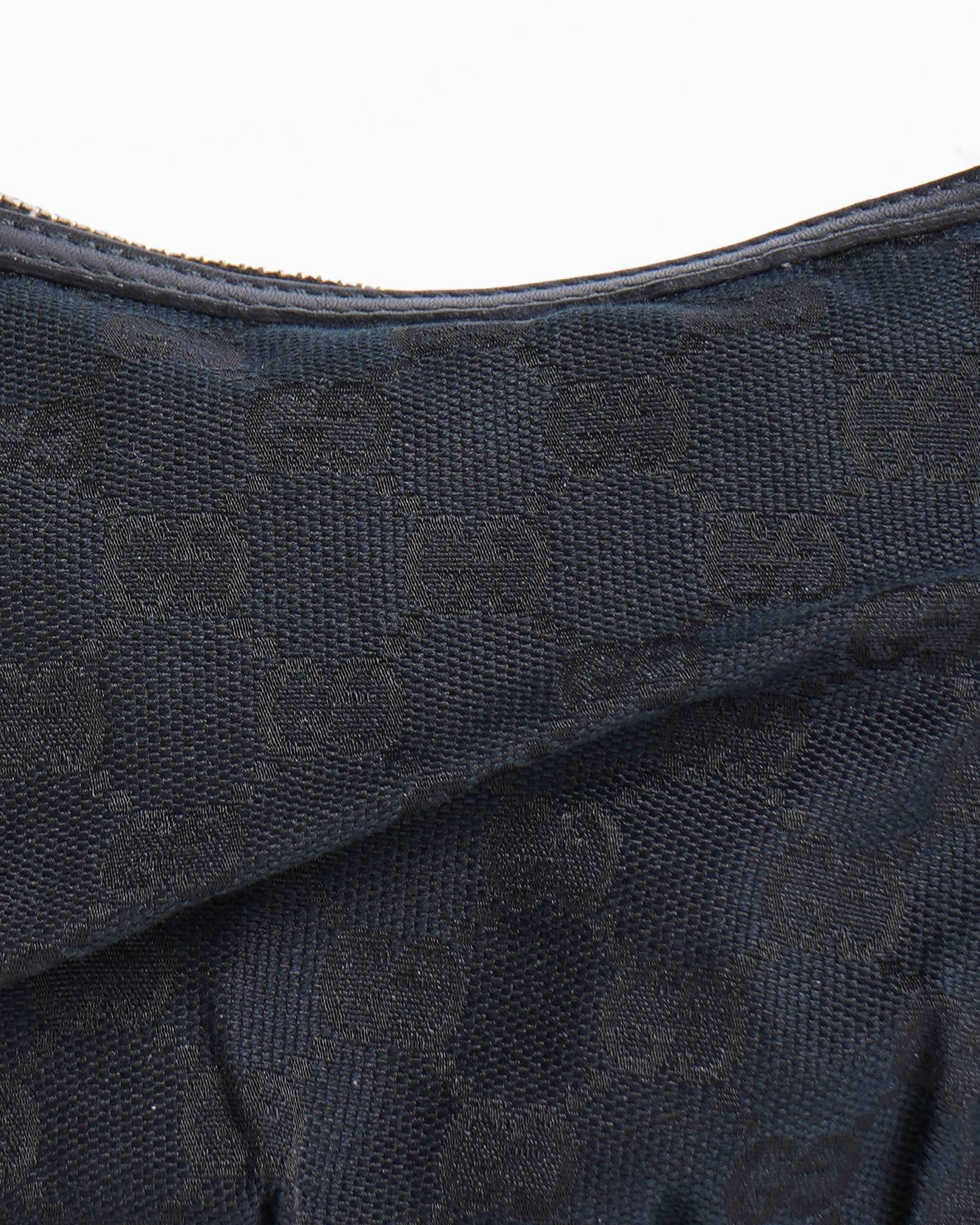 Gucci Vintage Black Canvas Fabric Pochette Handbag