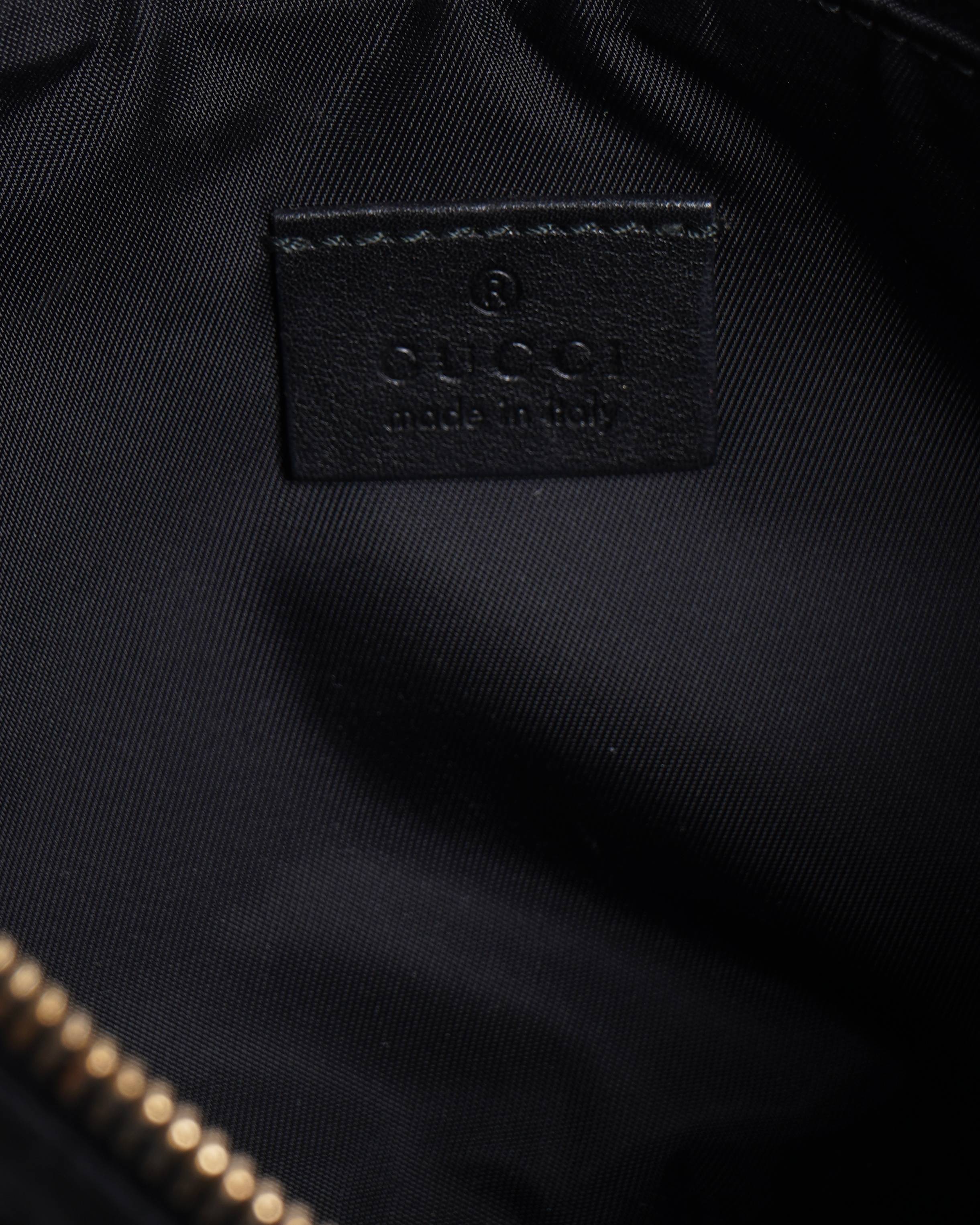 Gucci Vintage Black Canvas Fabric Pochette Handbag