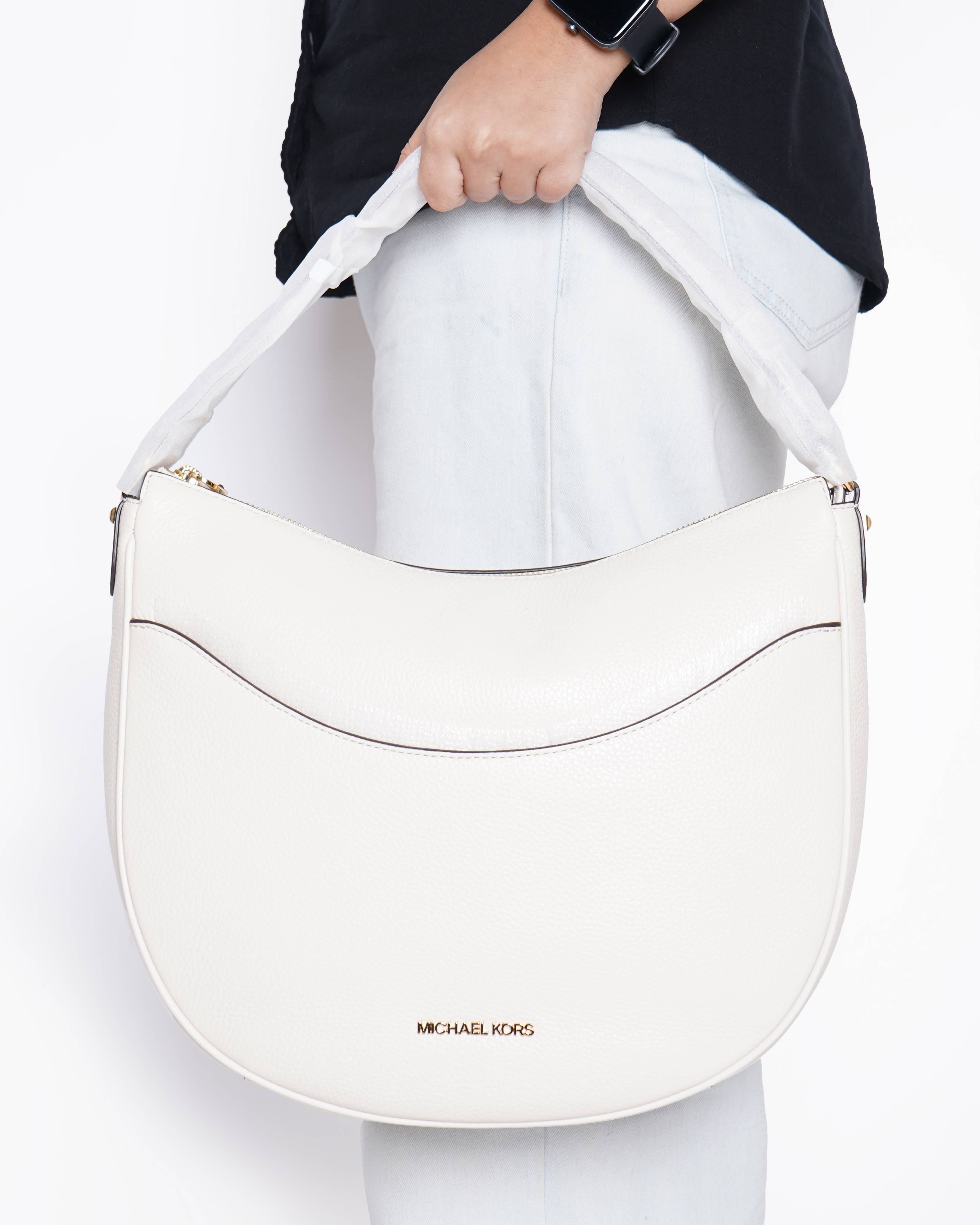 New Michael Kors Large Dover Half Moon Top Handle Bag