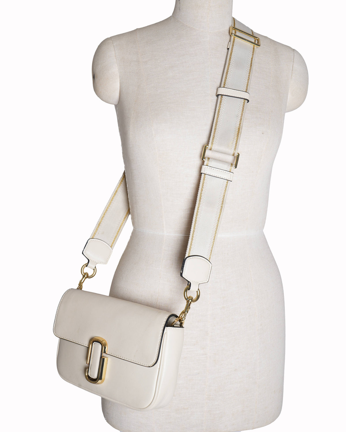 Marc jacobs Off white Leather Flap Shoulder Bag