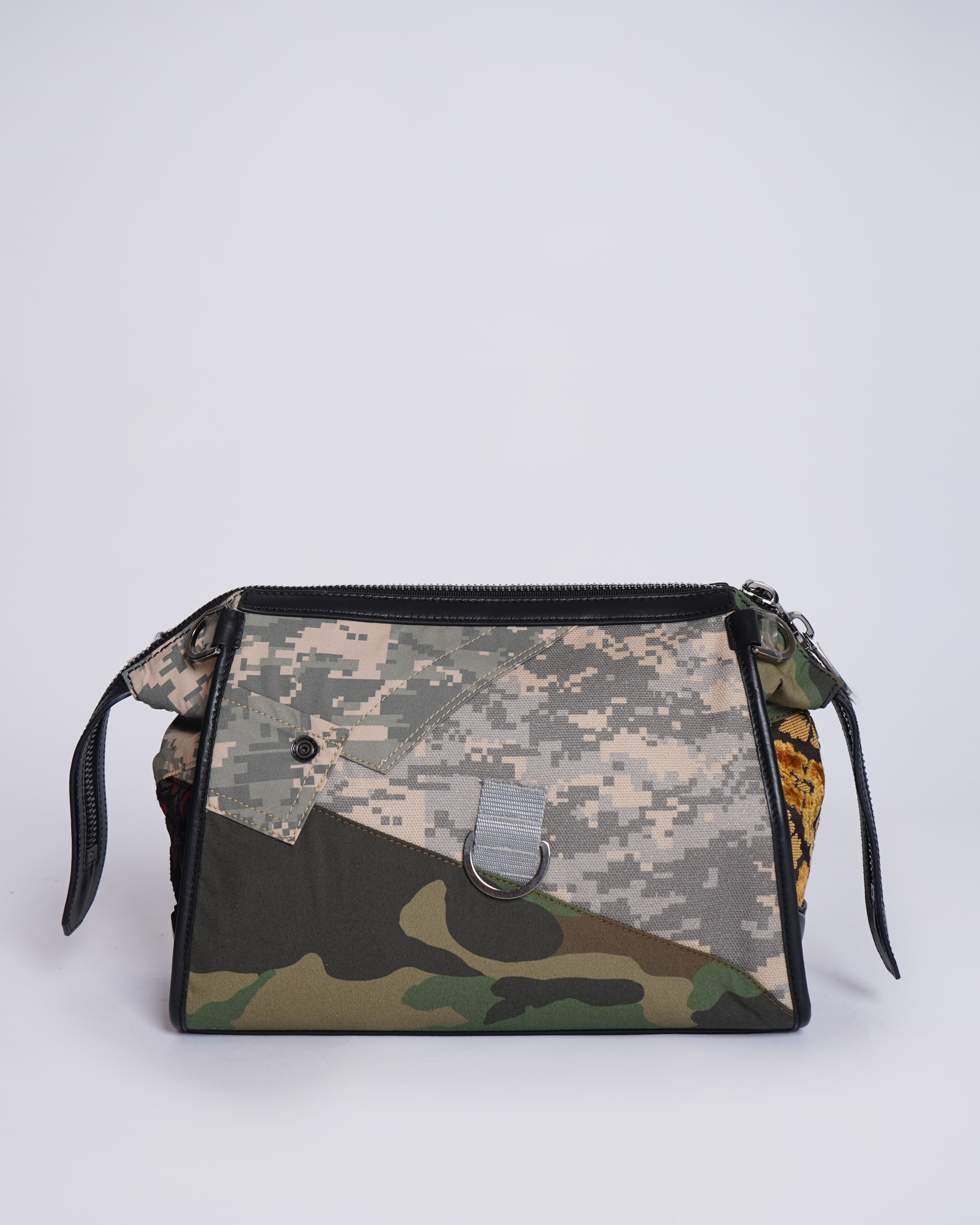 New Dolce & Gabbana Camouflage Patchwork Crossbody Bag