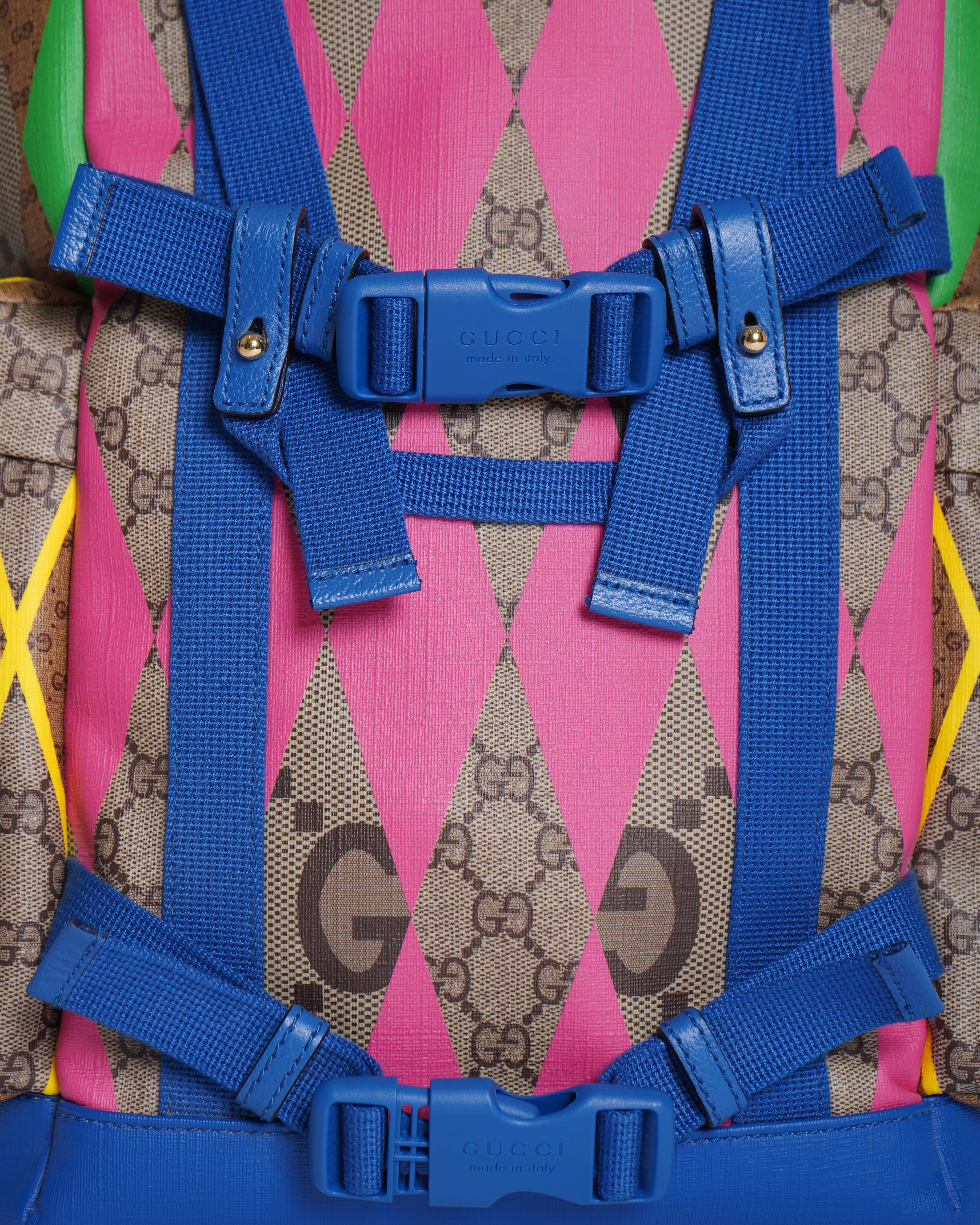 Gucci Multicolour GG Supreme Canvas & Leather Backpack
