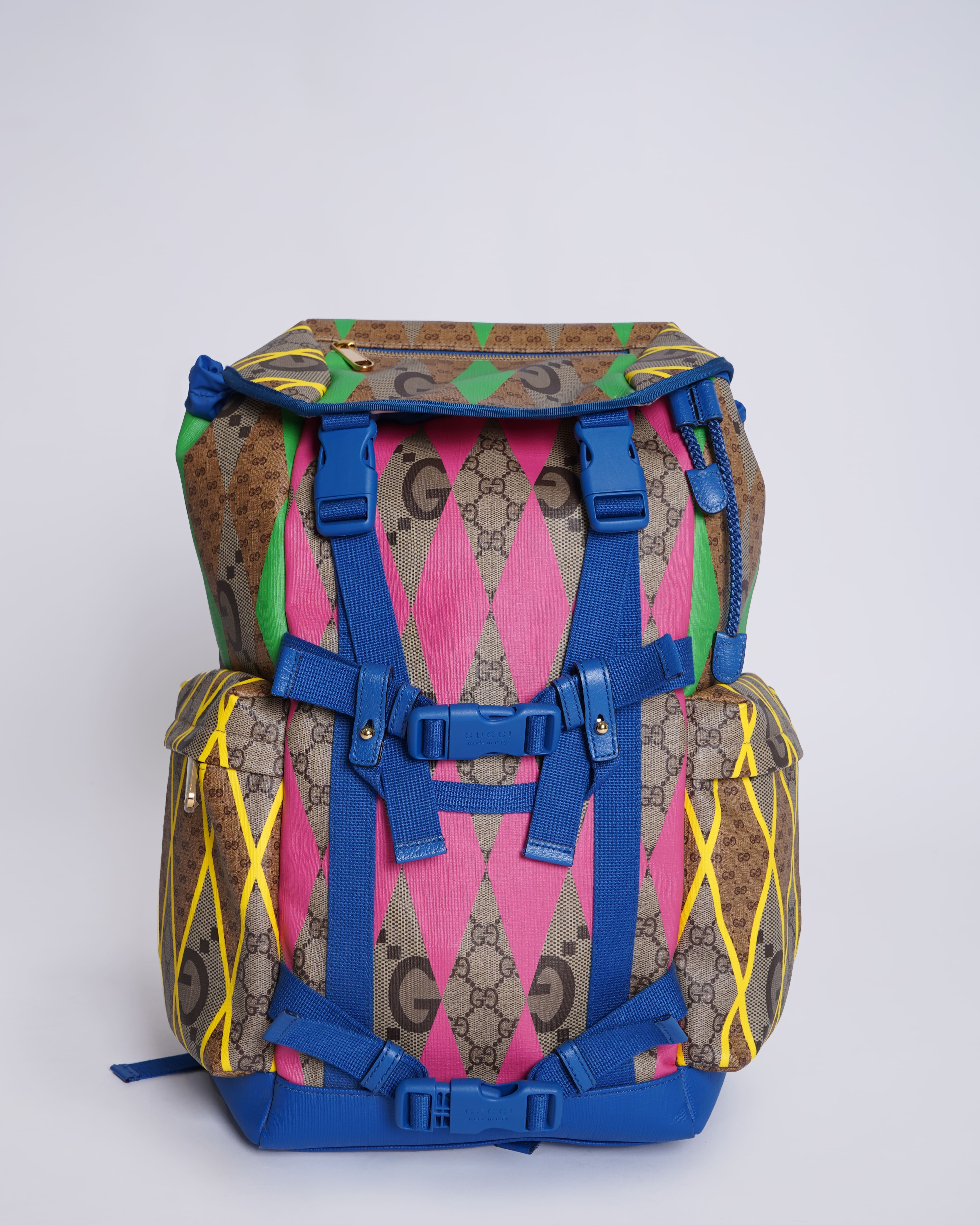Gucci Multicolour GG Supreme Canvas & Leather Backpack