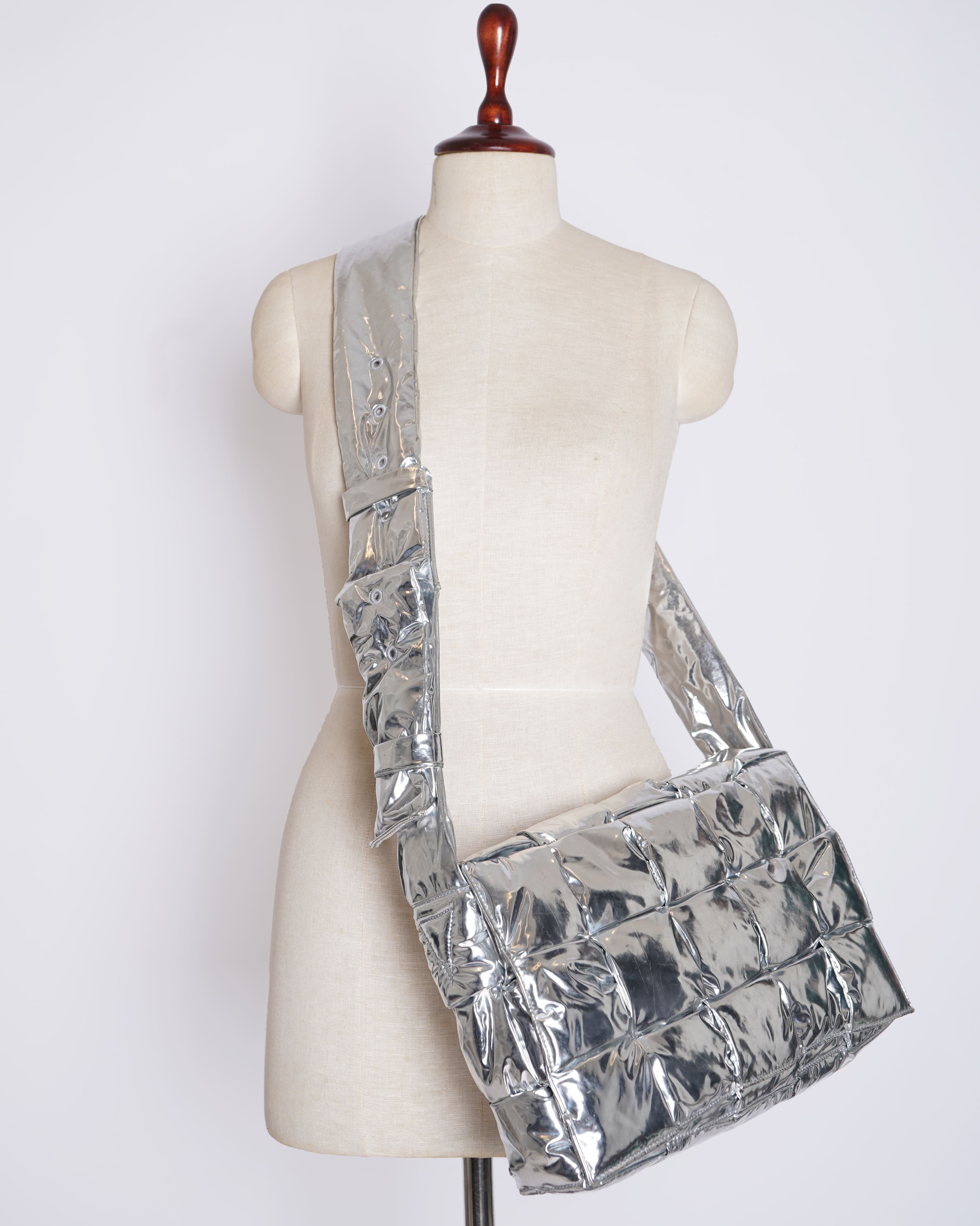 Bottega Veneta Intrecciato Padded Cassette In Silver