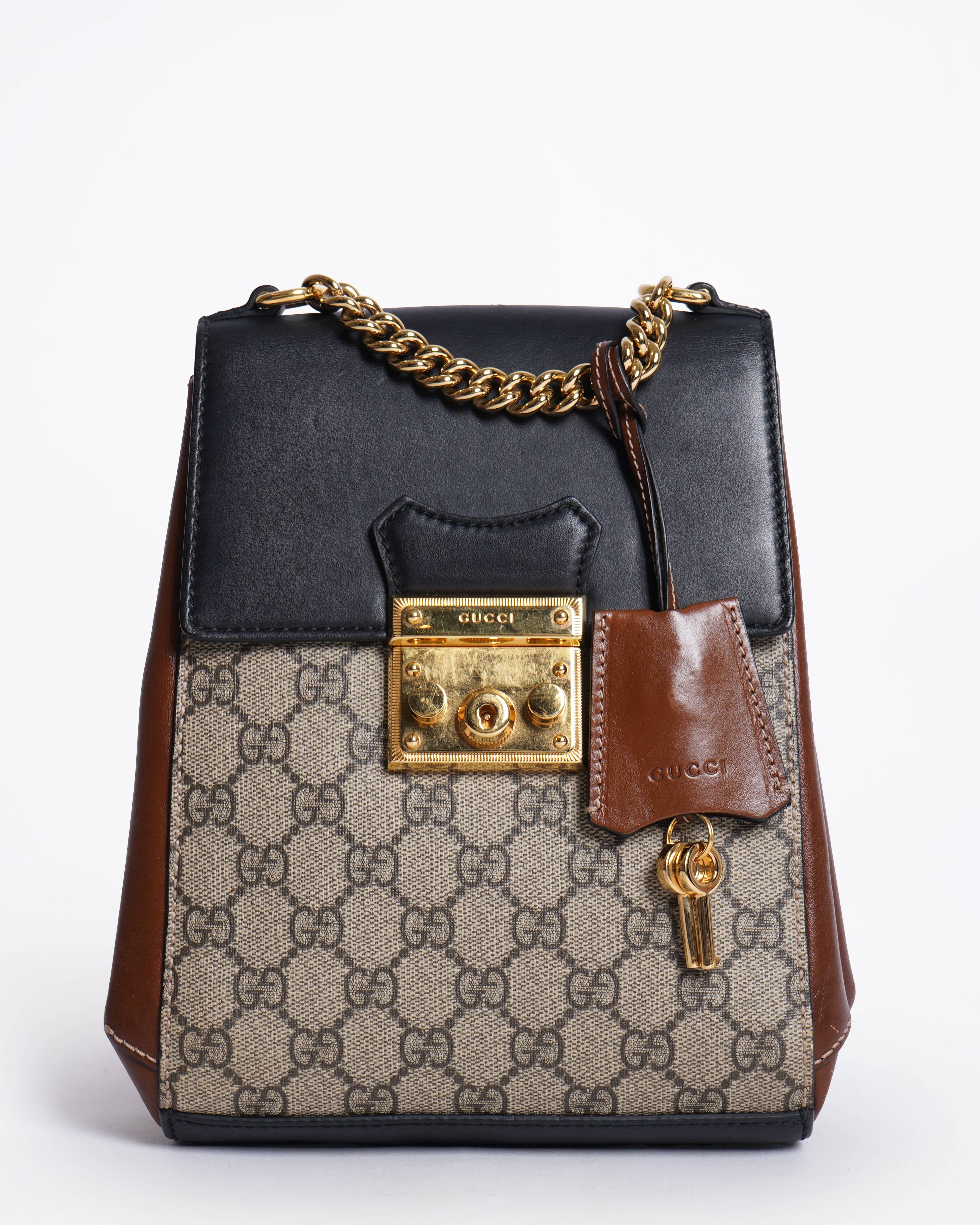 Gucci gg supreme padlock Mini backpack