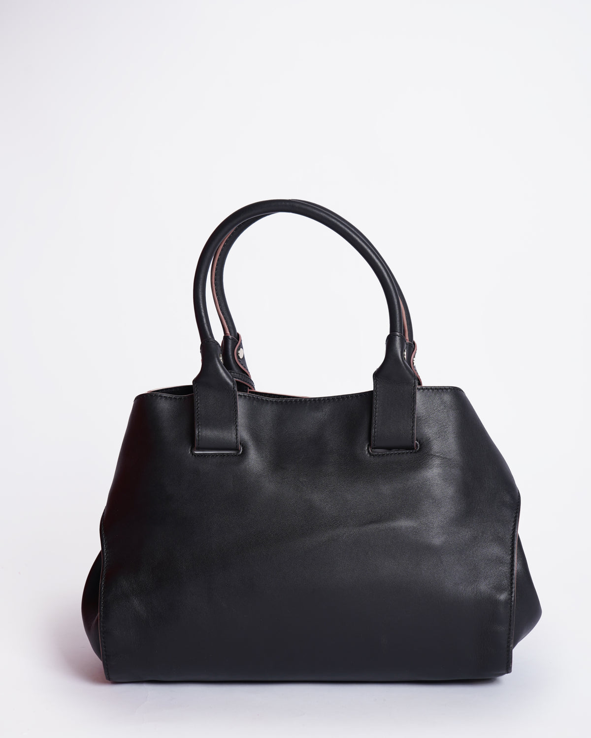 Tod's black leather shoulder tote bag