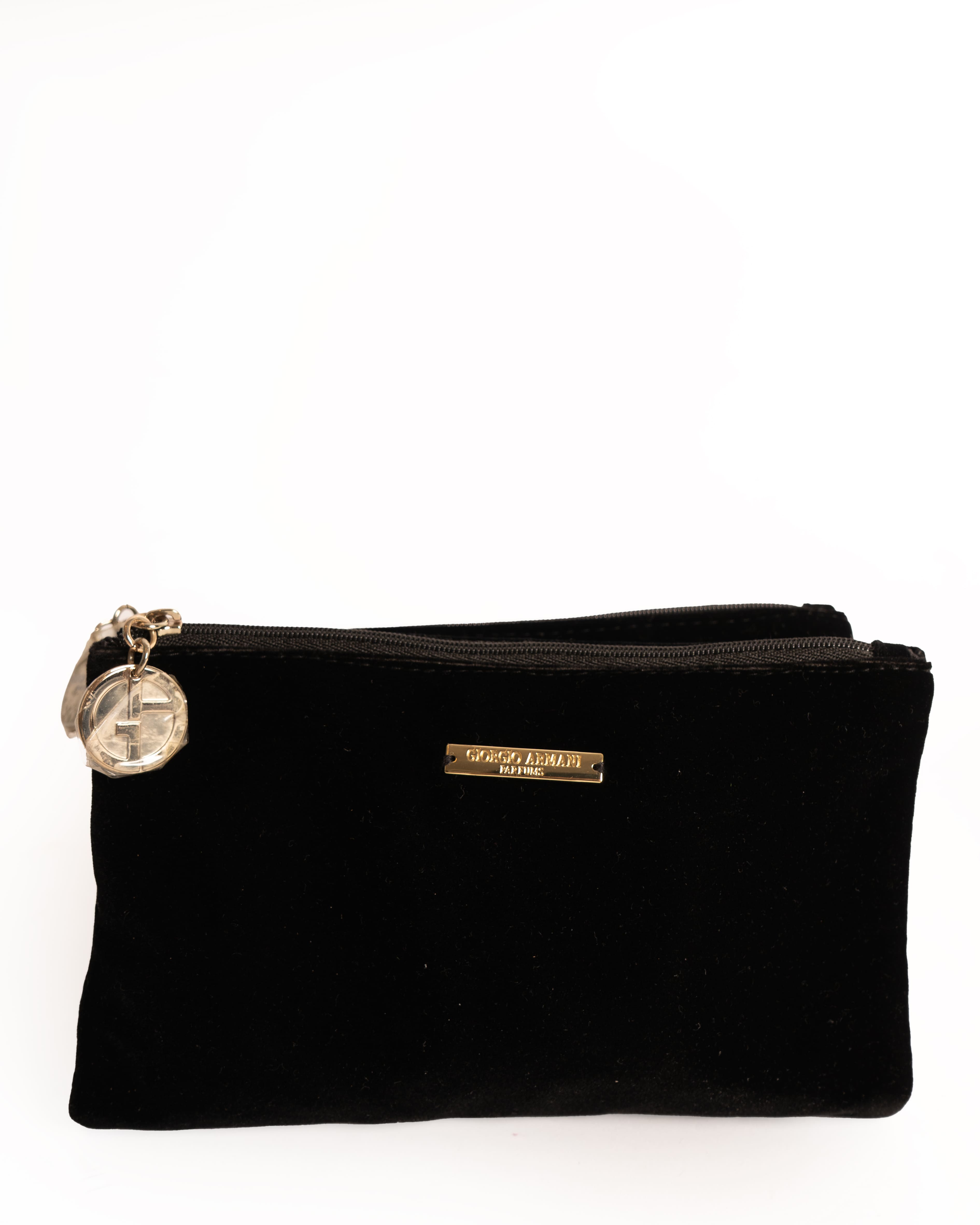 Giorgio Armani handbag Black Velvet Magnetic Fold Over Clutch