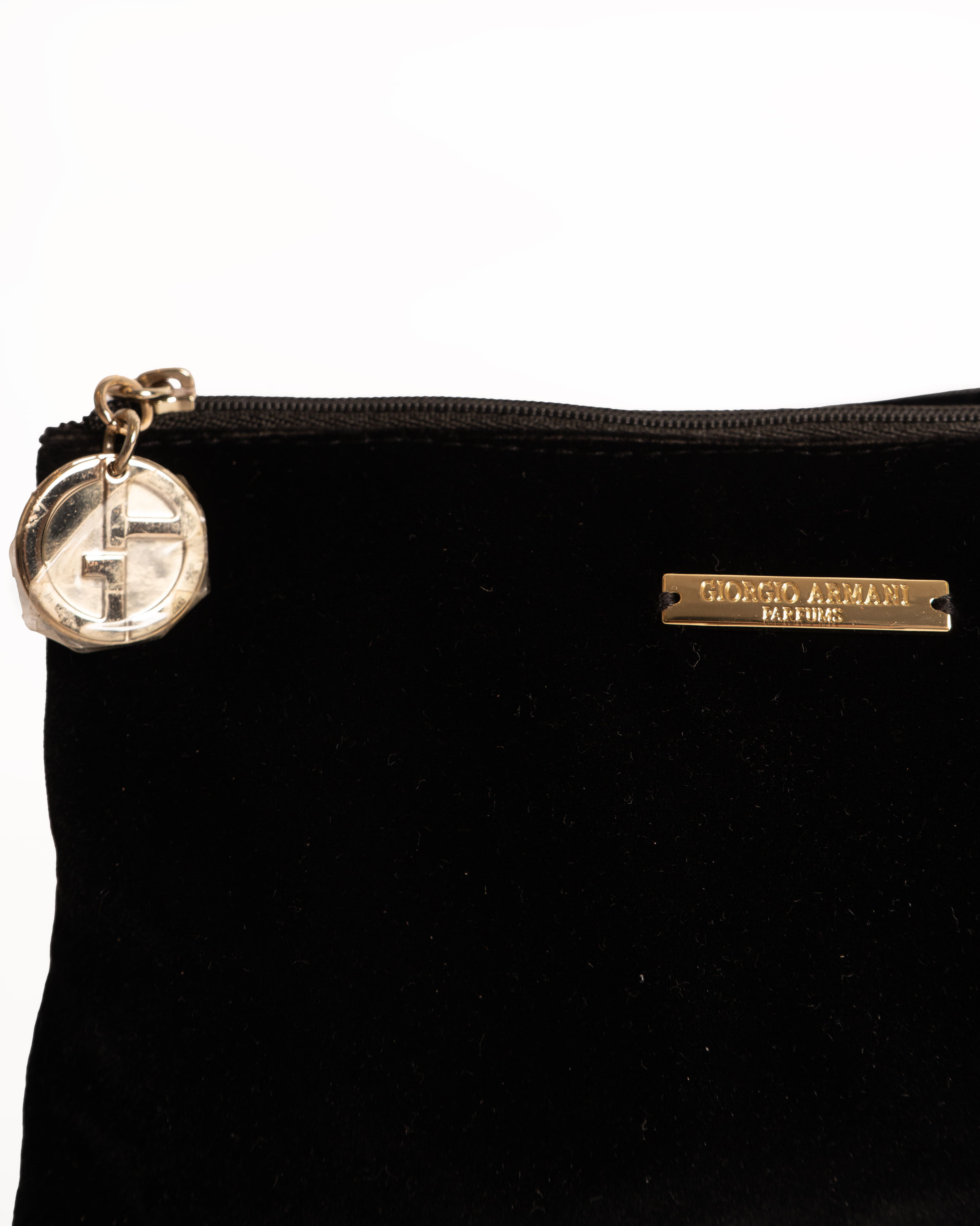 Giorgio Armani handbag Black Velvet Magnetic Fold Over Clutch