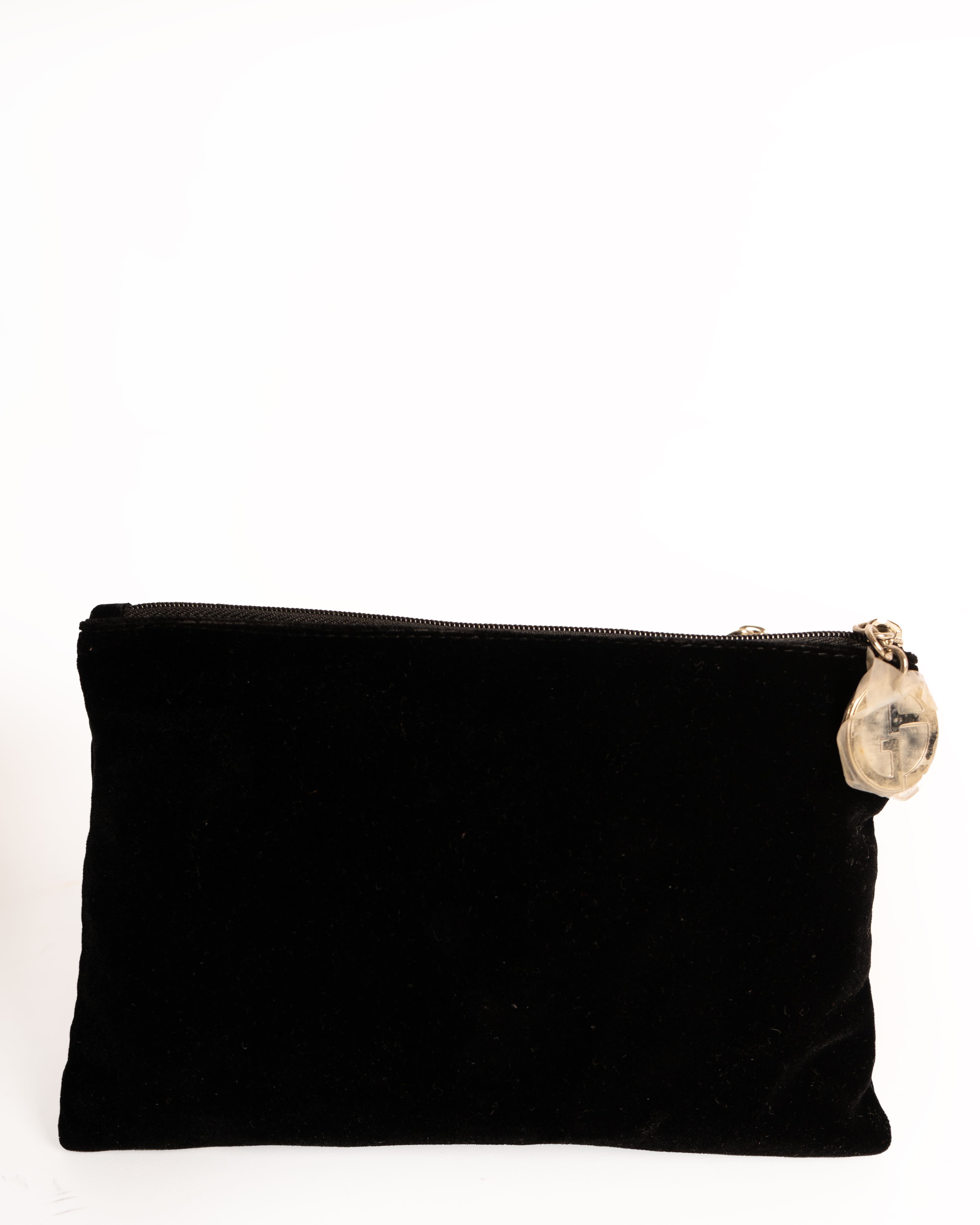 Giorgio Armani handbag Black Velvet Magnetic Fold Over Clutch