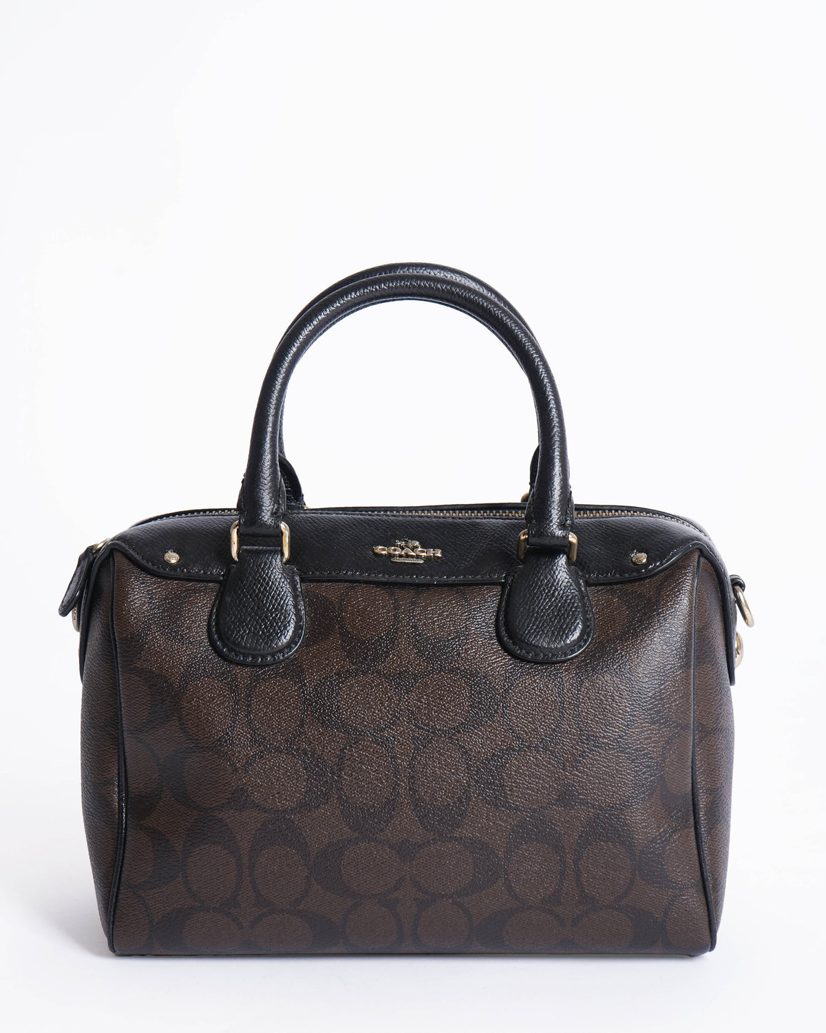 Coach Signature Coated Canvas and Leather Mini Bennett Satchel