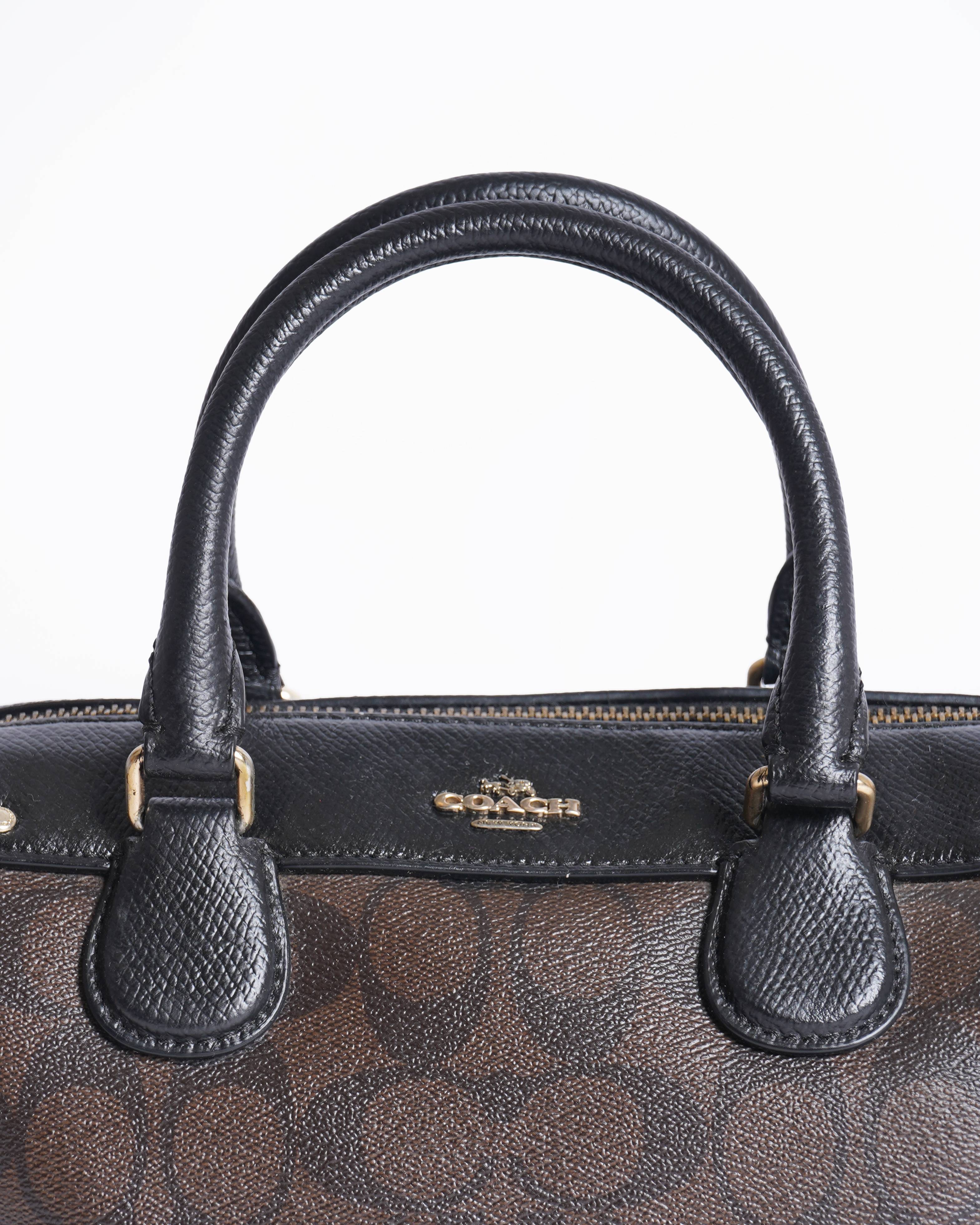 Coach Signature Coated Canvas and Leather Mini Bennett Satchel