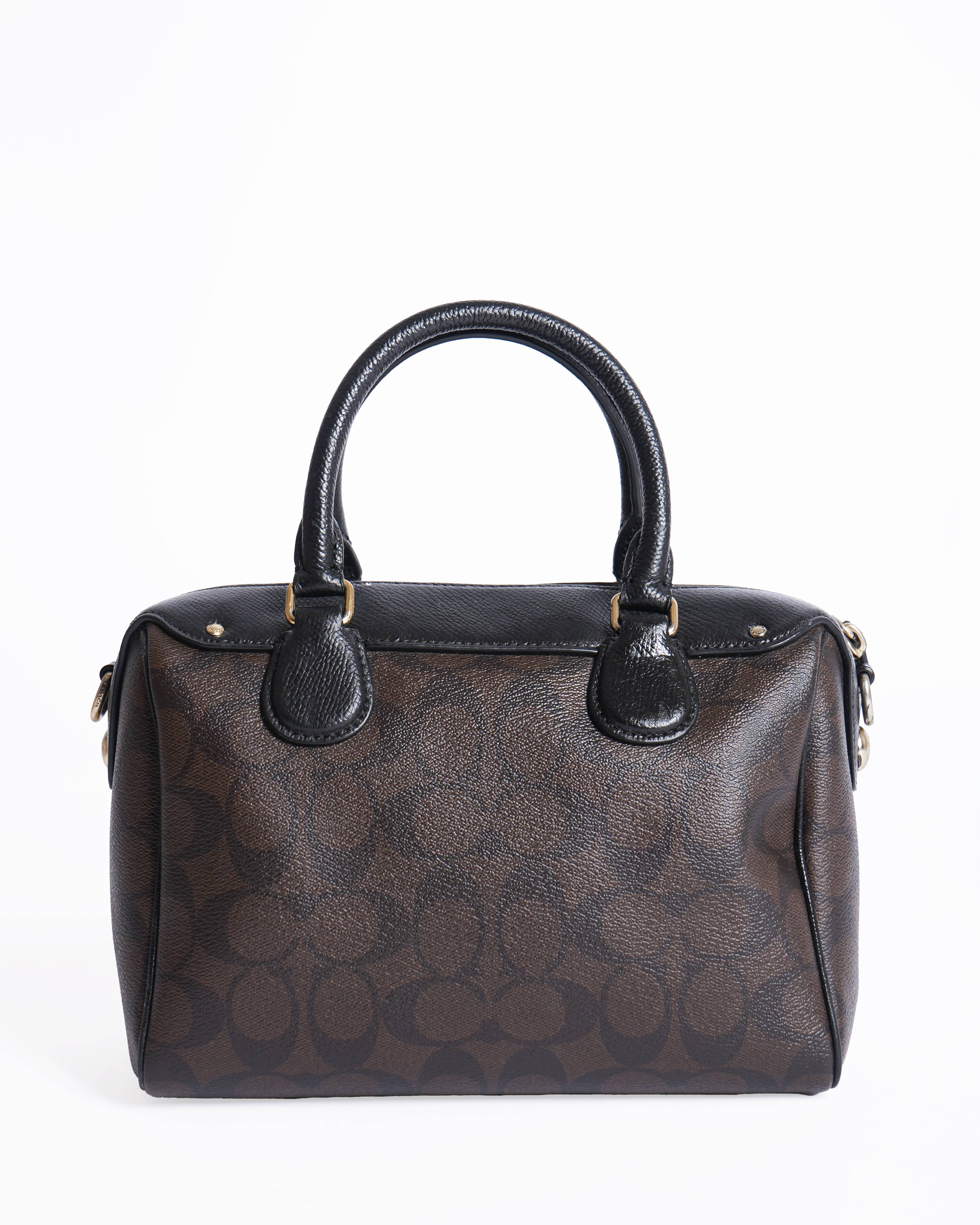 Coach Signature Coated Canvas and Leather Mini Bennett Satchel