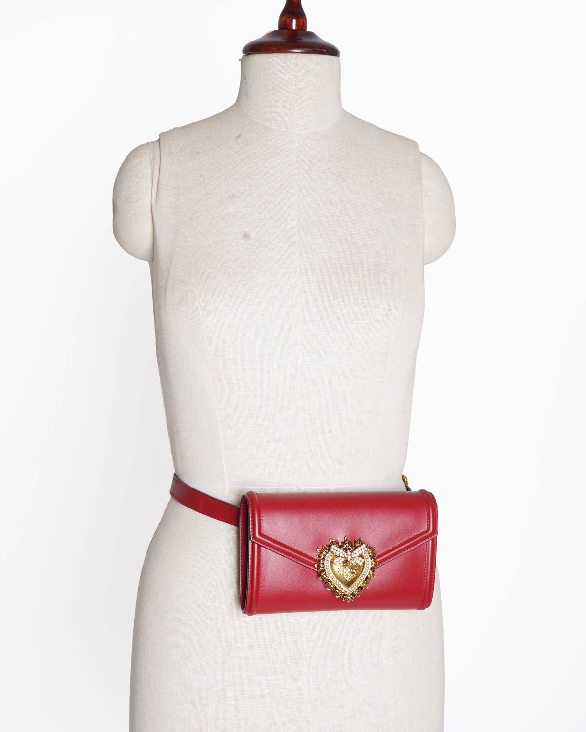 Dolce & Gabbana Red Leather Devotion Belt Bag