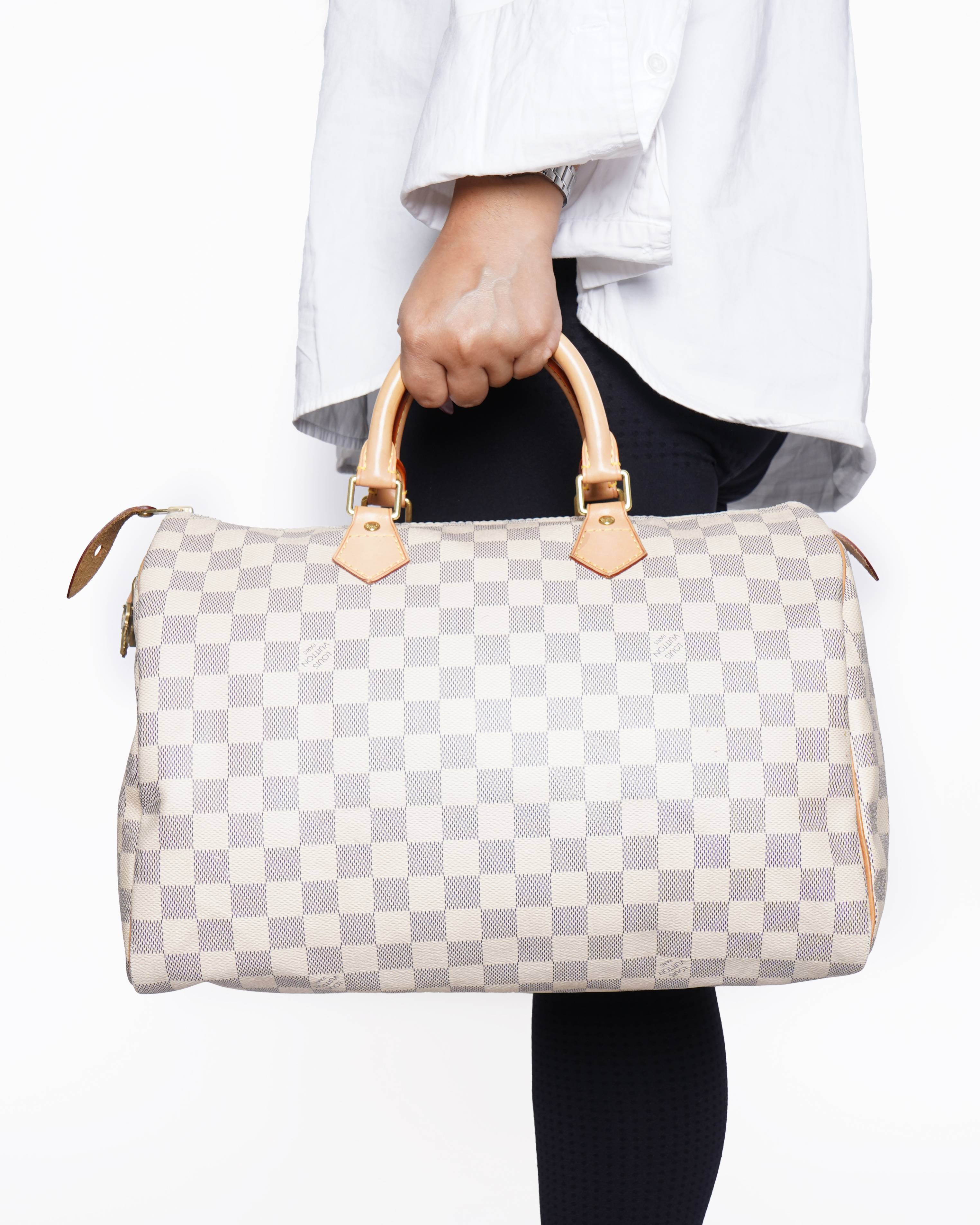 Louis Vuitton Speedy Damier Azur Canvas & Leather handbag