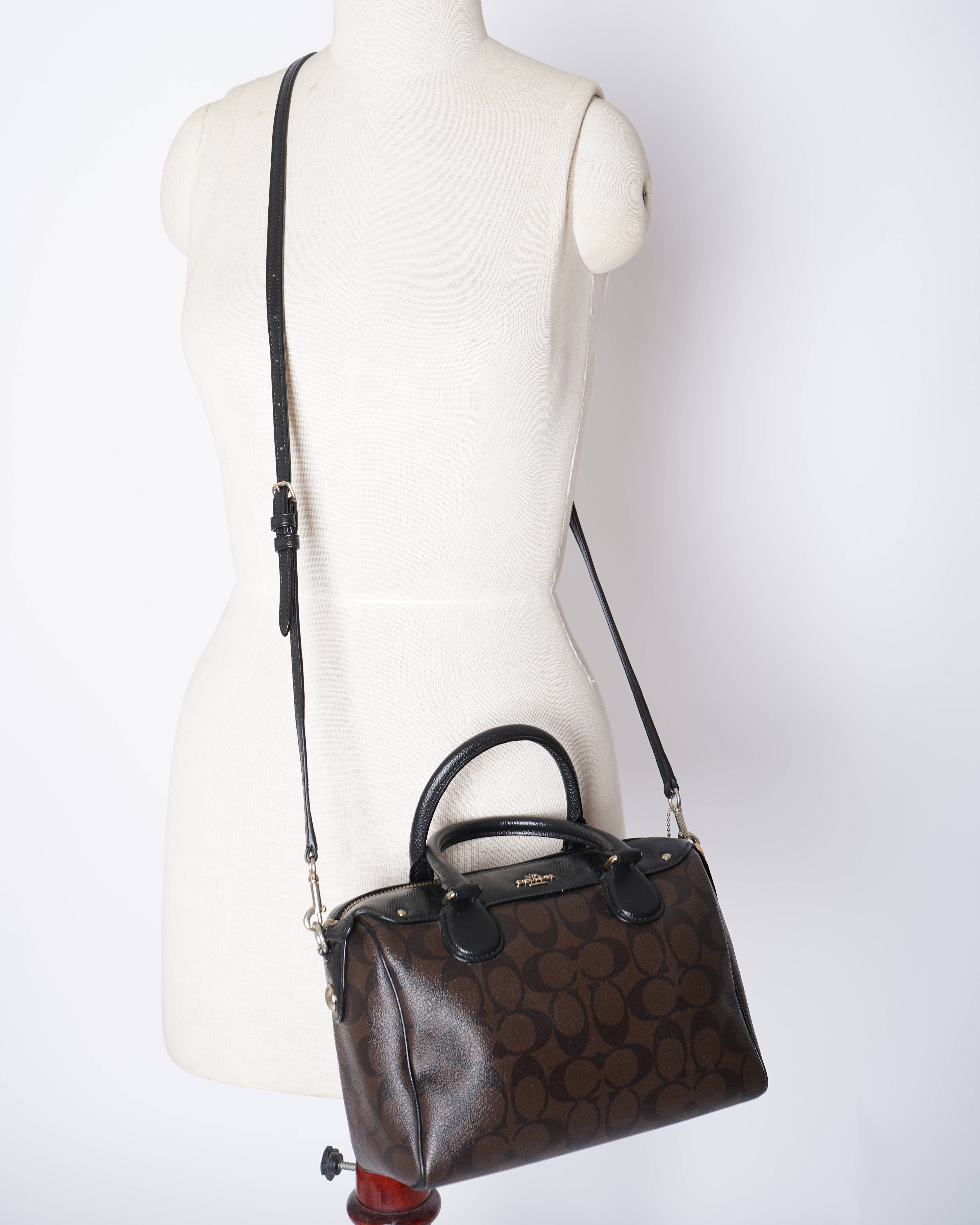 Coach Signature Coated Canvas and Leather Mini Bennett Satchel