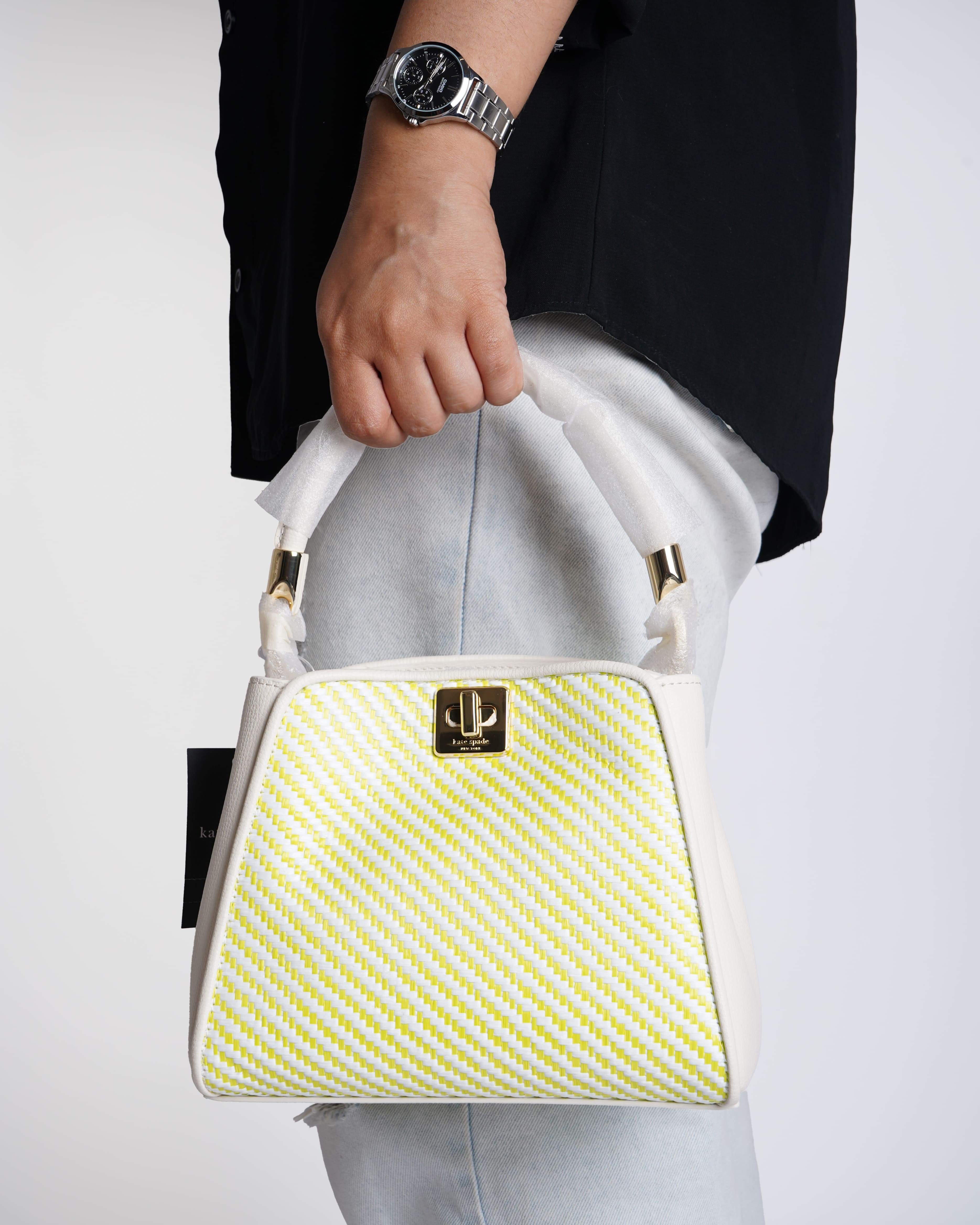 New Kate Spade Phoebe Straw Small Top Handle Bag