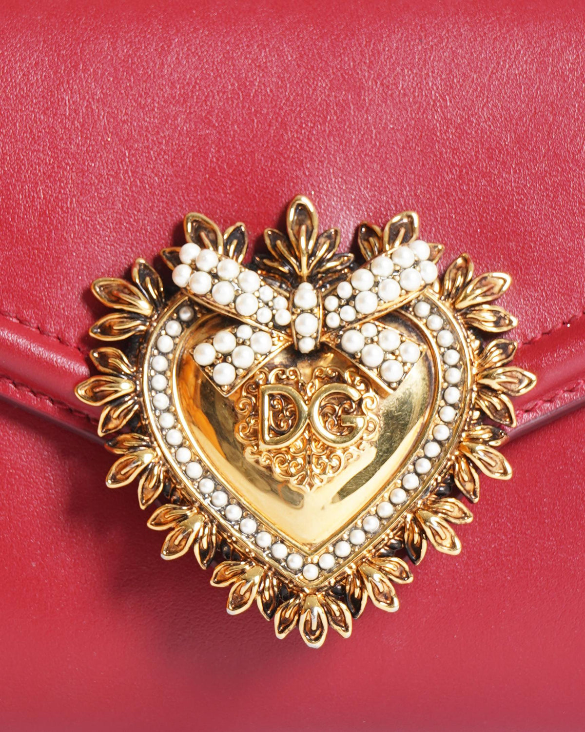 Dolce & Gabbana Red Leather Devotion Belt Bag