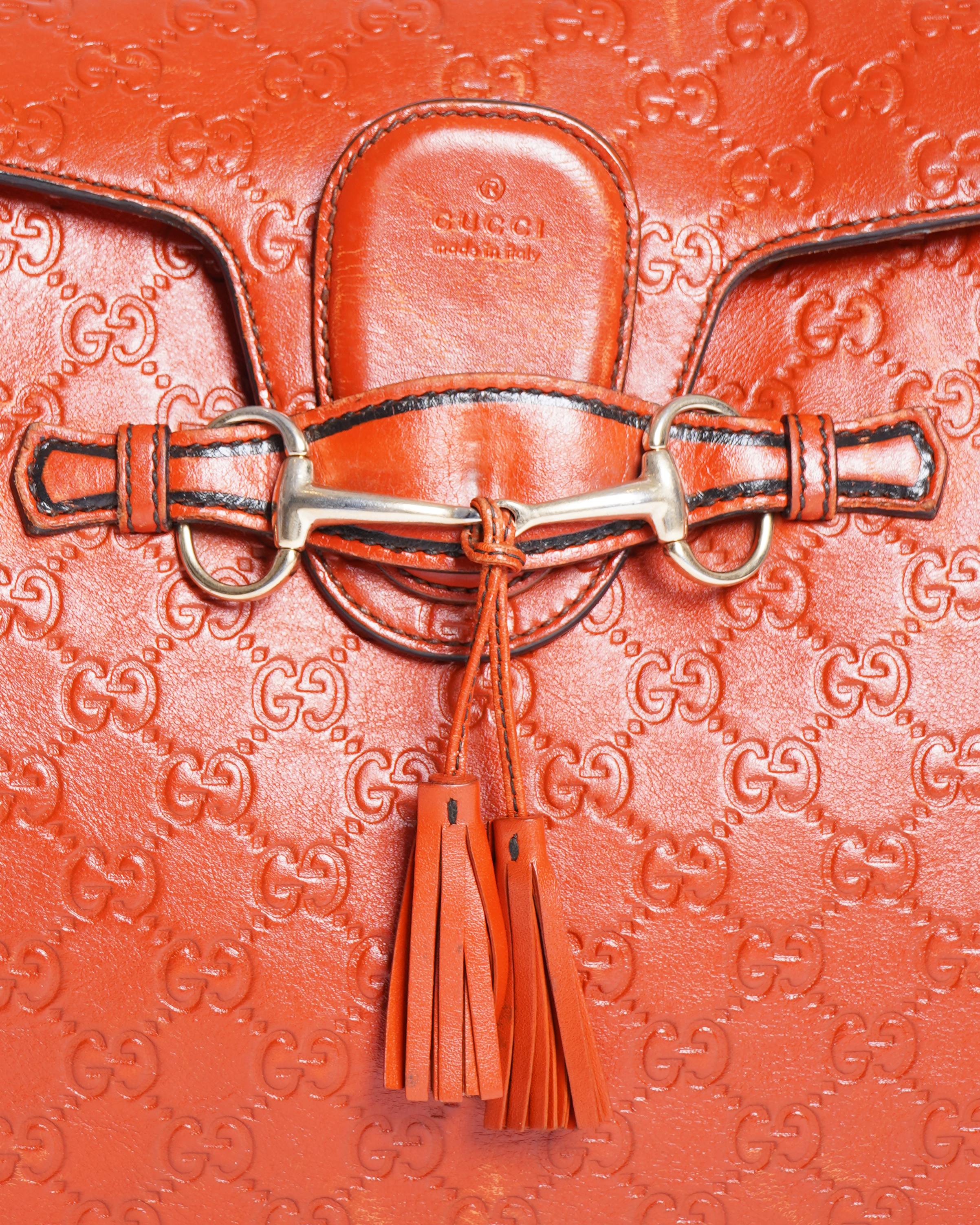 Gucci Burnt Orange Guccissima Leather Large Emily Chain Shoulder Bag