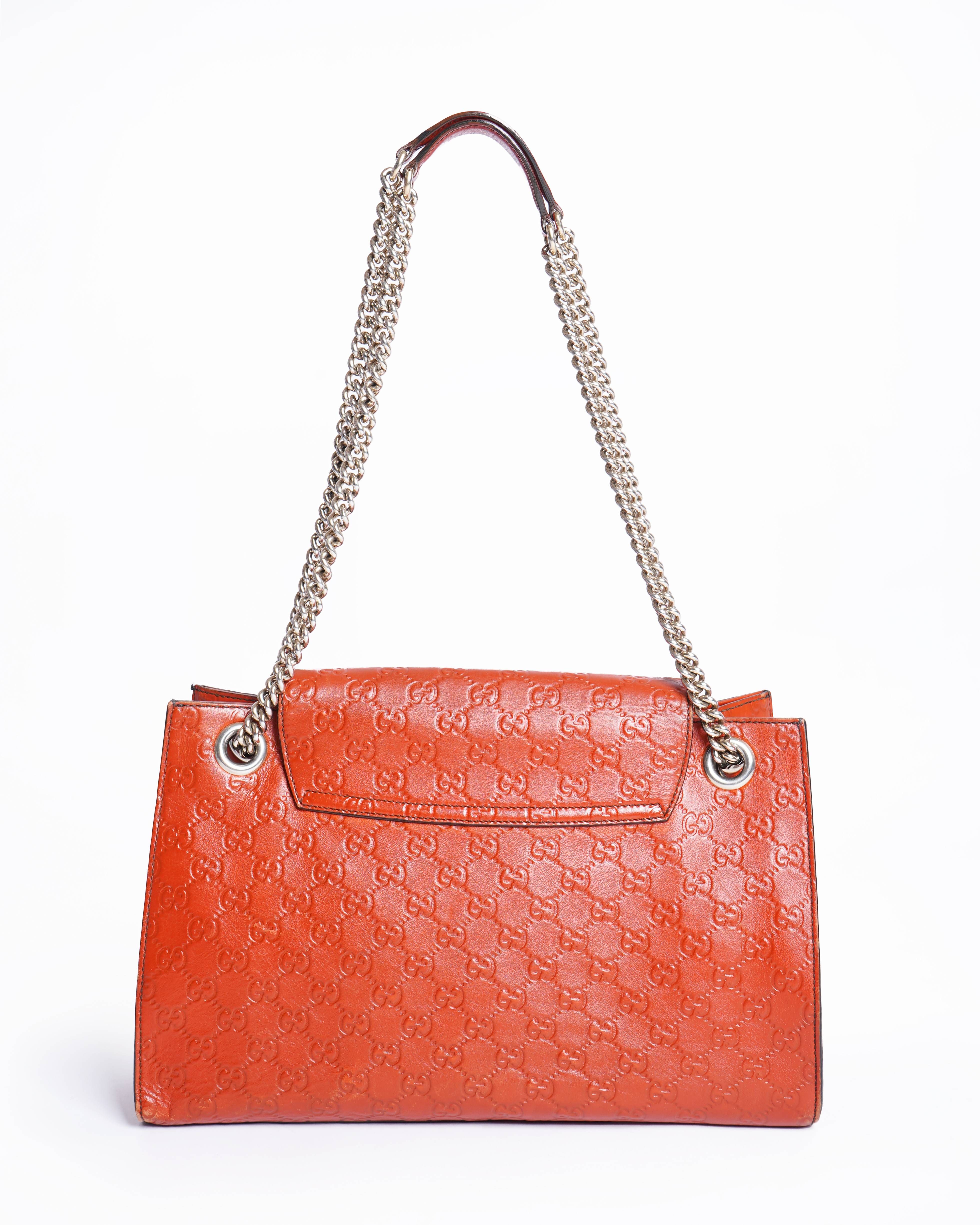Gucci Burnt Orange Guccissima Leather Large Emily Chain Shoulder Bag