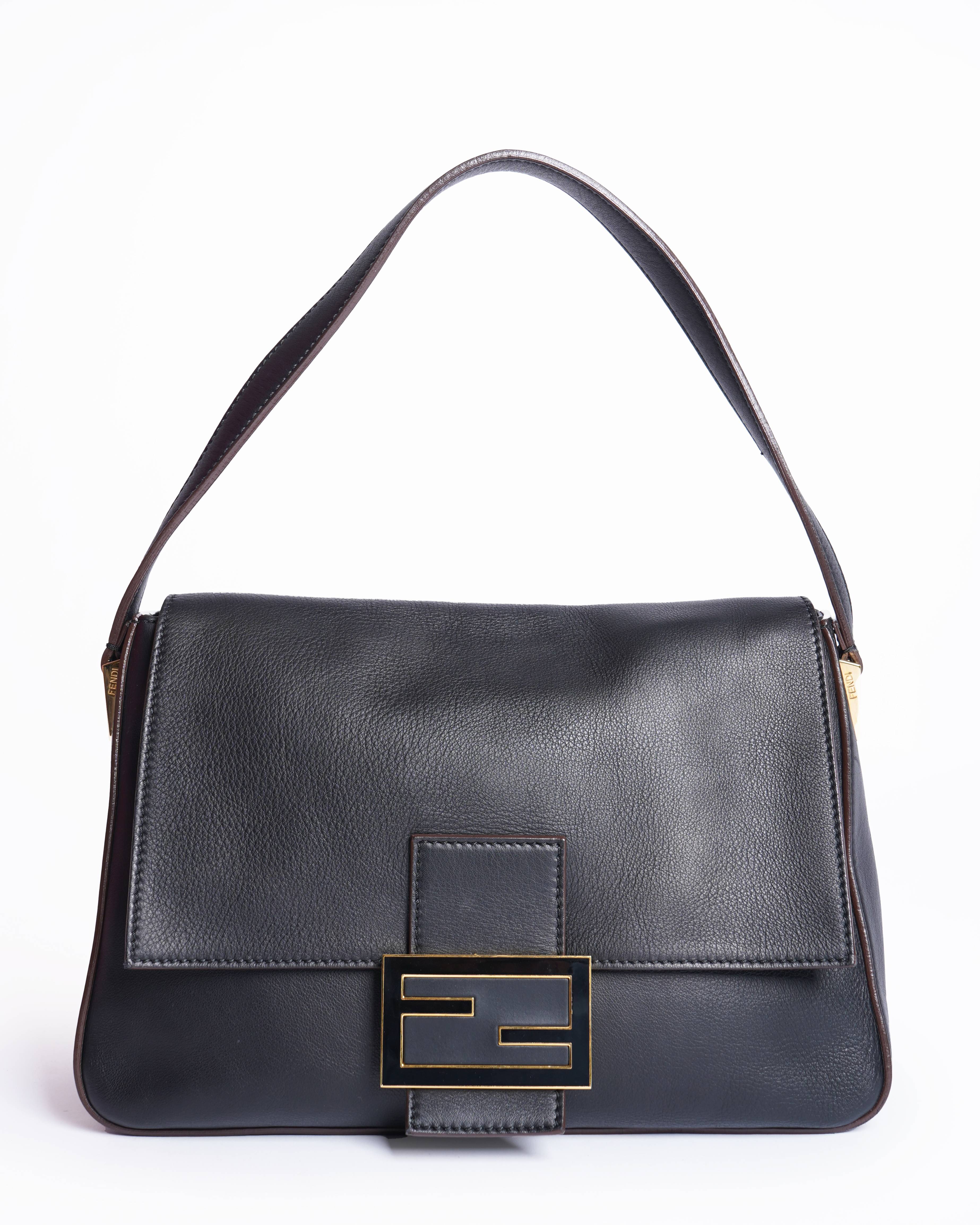 Fendi Big Mamma black leather shoulder bag