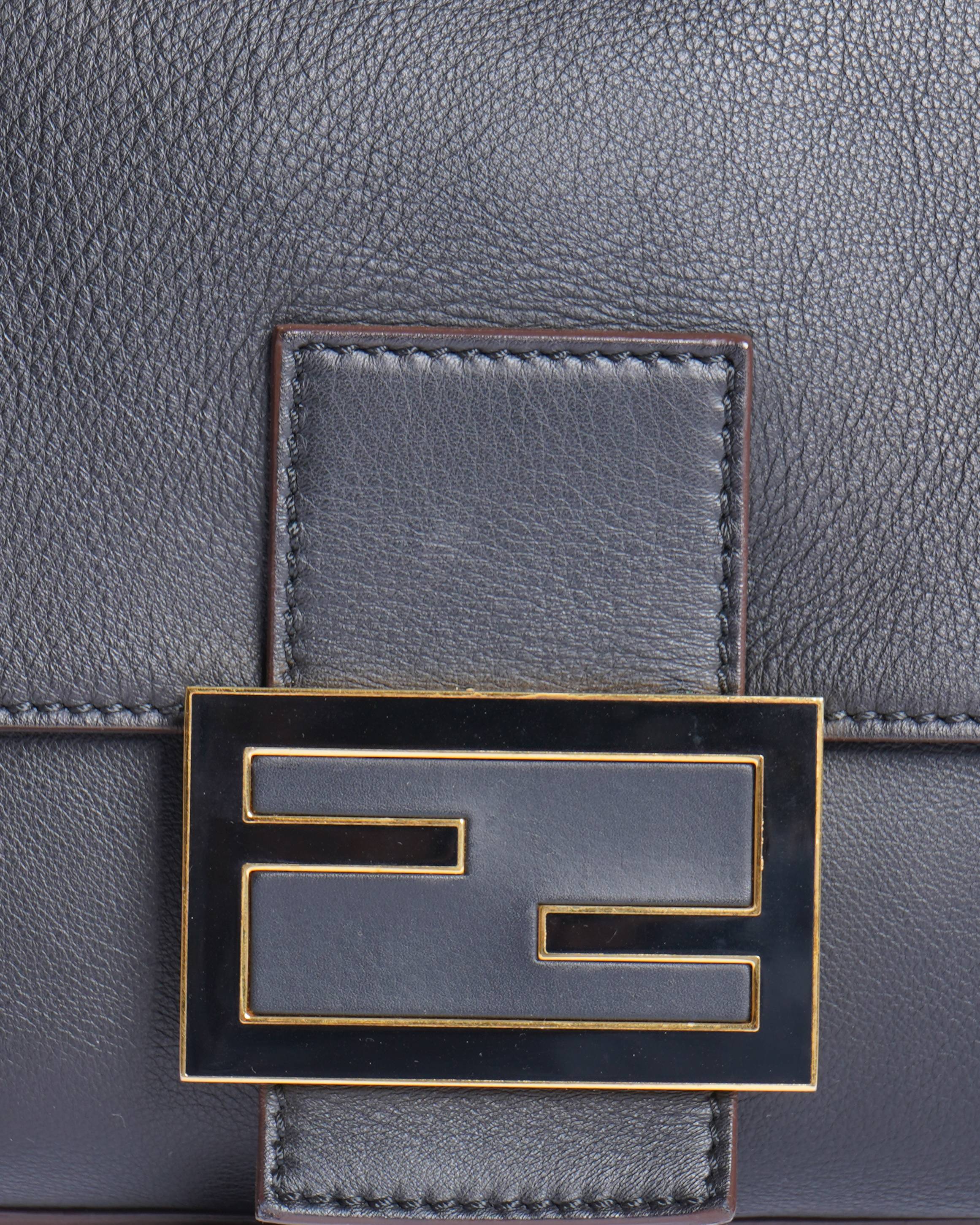 Fendi Big Mamma black leather shoulder bag