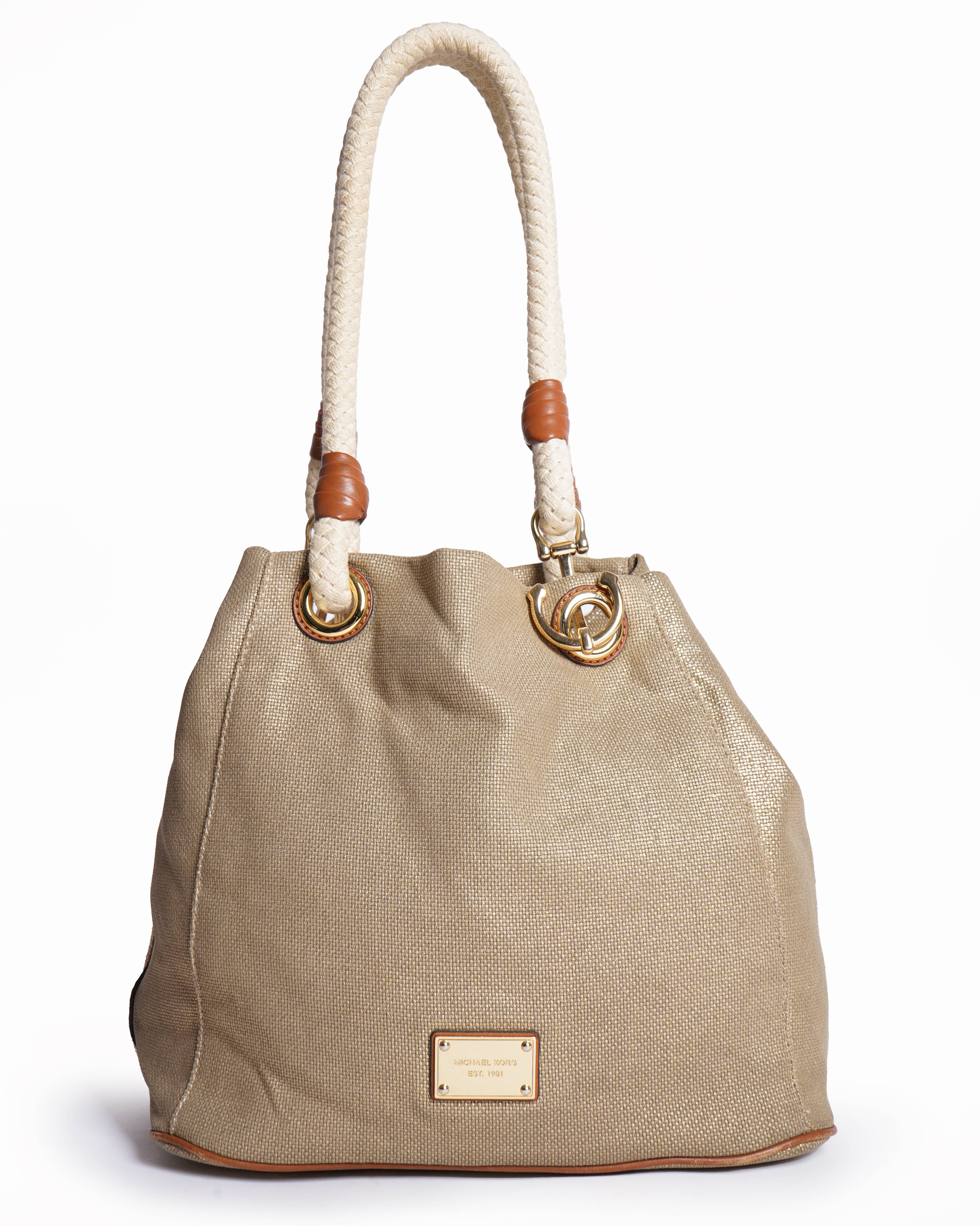 Michael Kors Canvas Leather Tote Bag