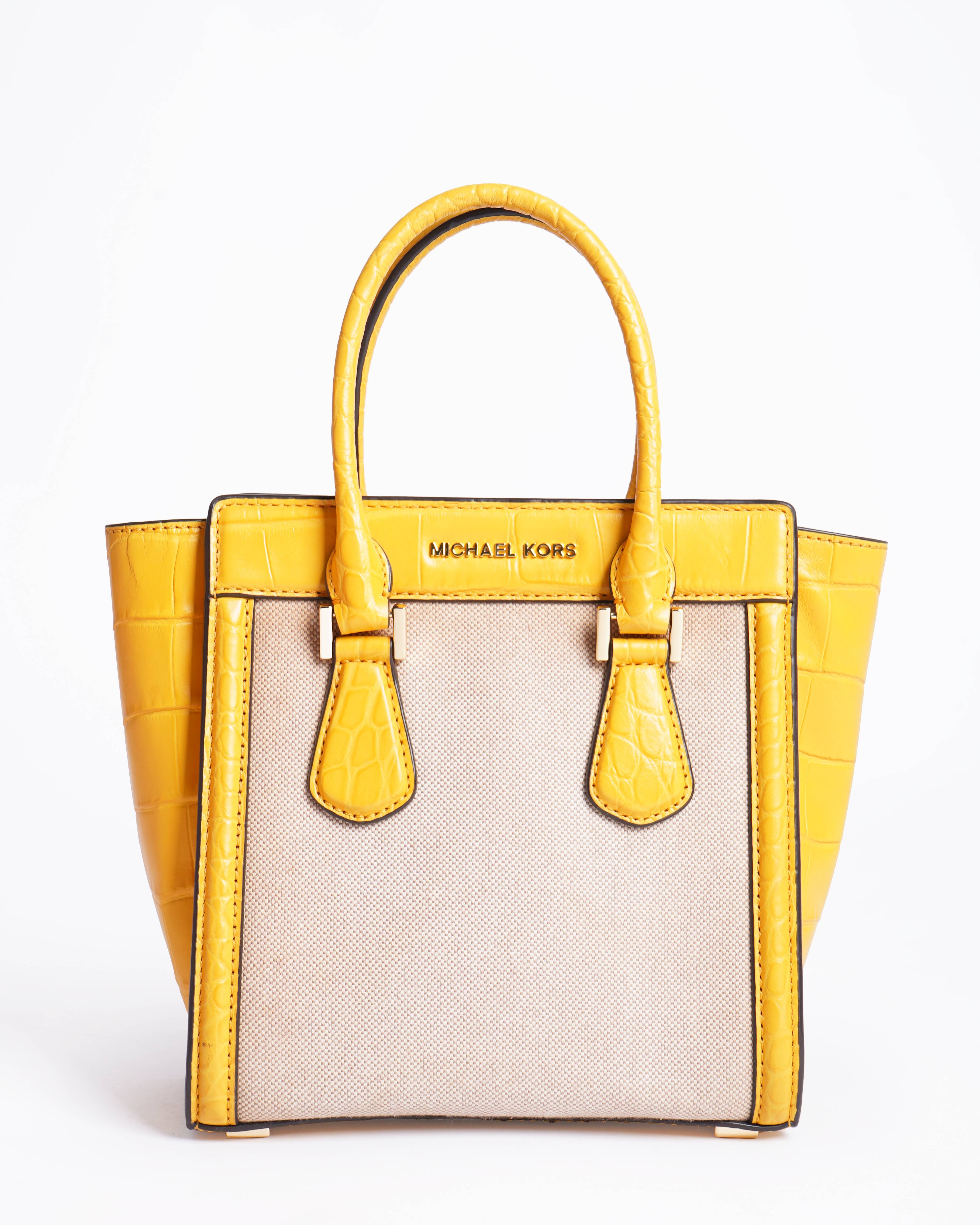 Michael Kors Mini Crossbody bag In Yellow & Beige