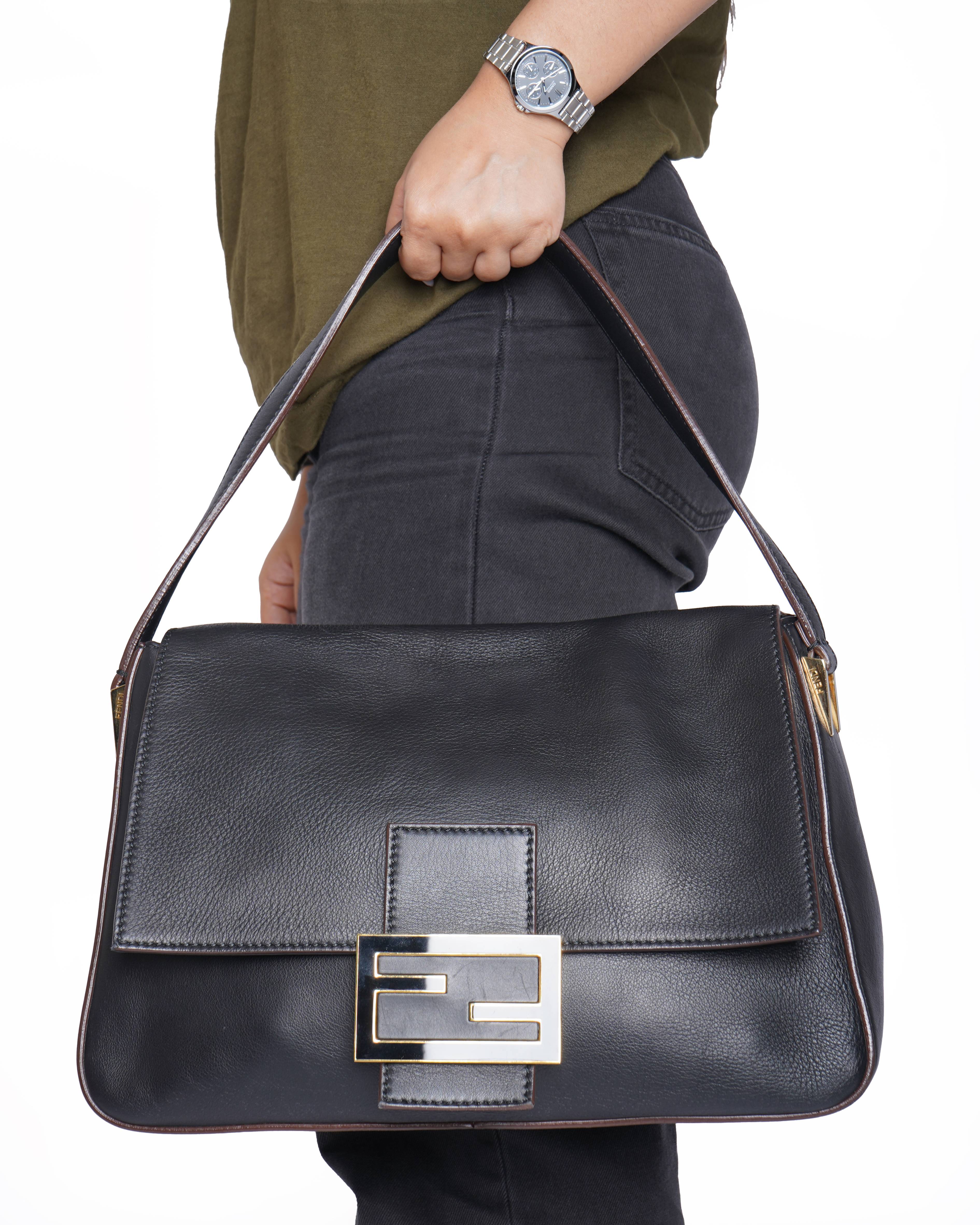 Fendi Big Mamma black leather shoulder bag