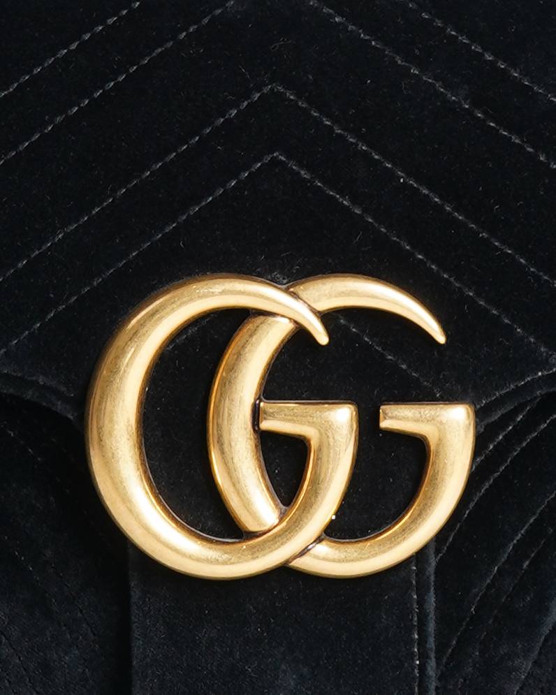 Gucci Velvet GG Small Marmont Metelasse Shoulder Bag