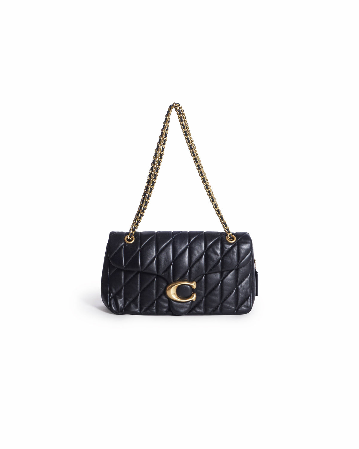 Coach Quilted Tabby 20 Shoulder Bag in Black Nappa Leather