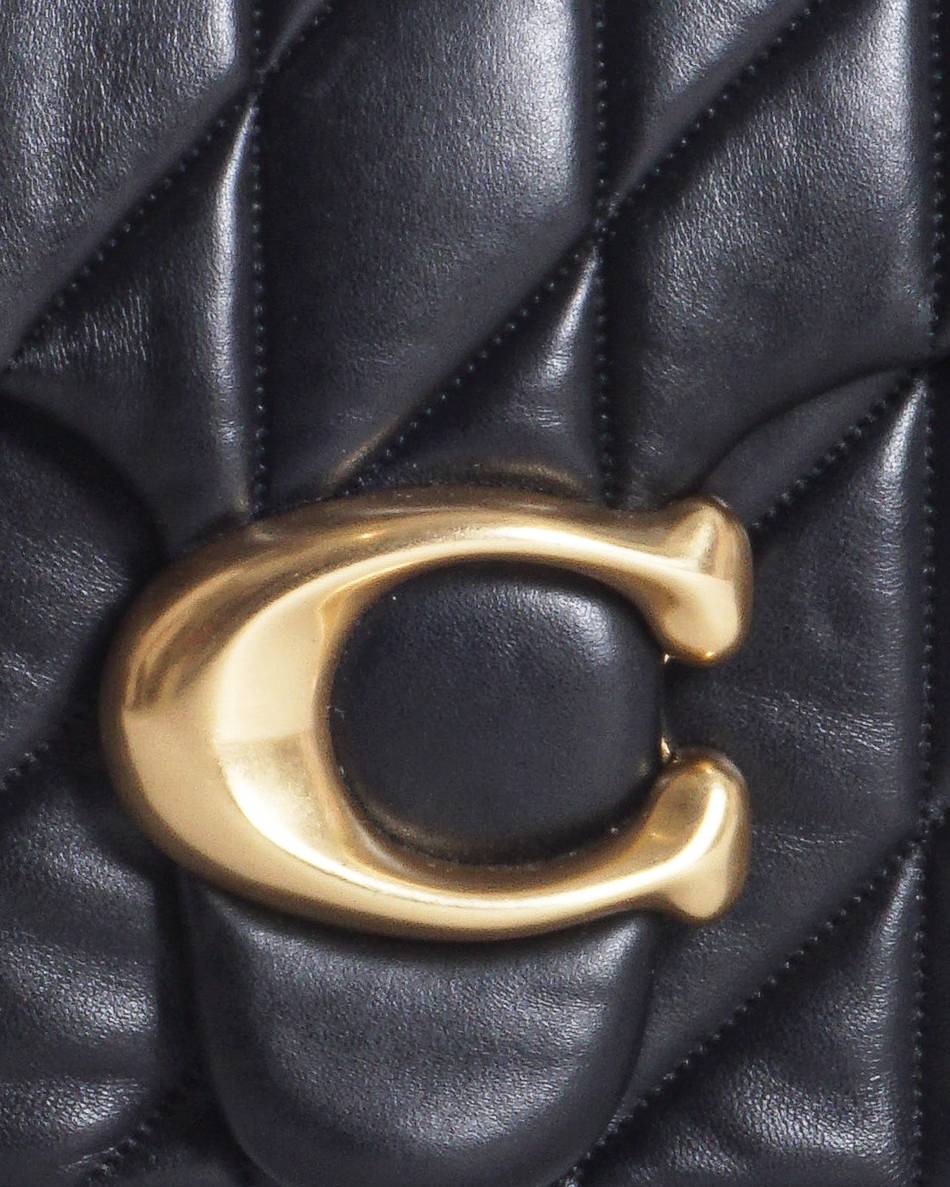 Coach Quilted Tabby 20 Shoulder Bag in Black Nappa Leather