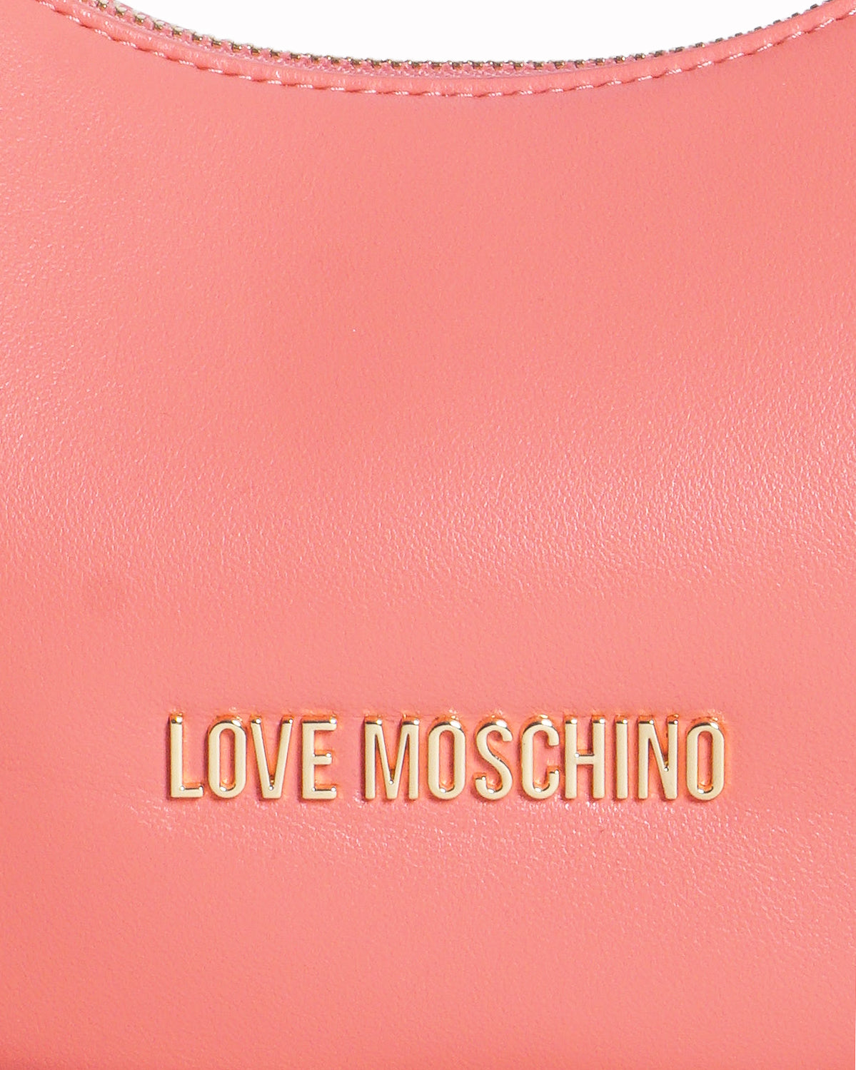 Love Moschino Coral Pink Heart M Logo Jewel Shoulder Bag