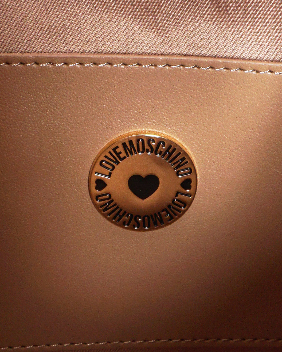 Love Moschino Coral Pink Heart M Logo Jewel Shoulder Bag