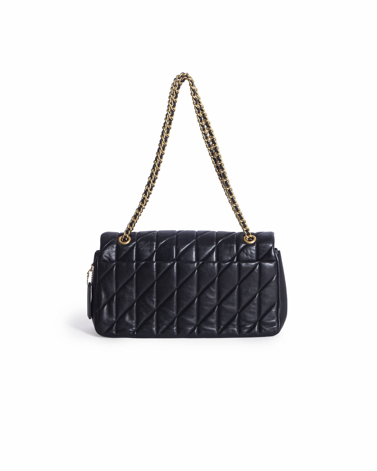 Coach Quilted Tabby 20 Shoulder Bag in Black Nappa Leather