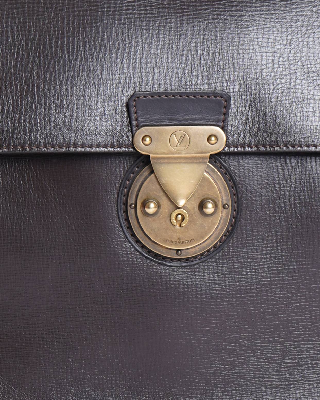 Louis Vuitton Men's Briefcase With Brass Hardware Detailing