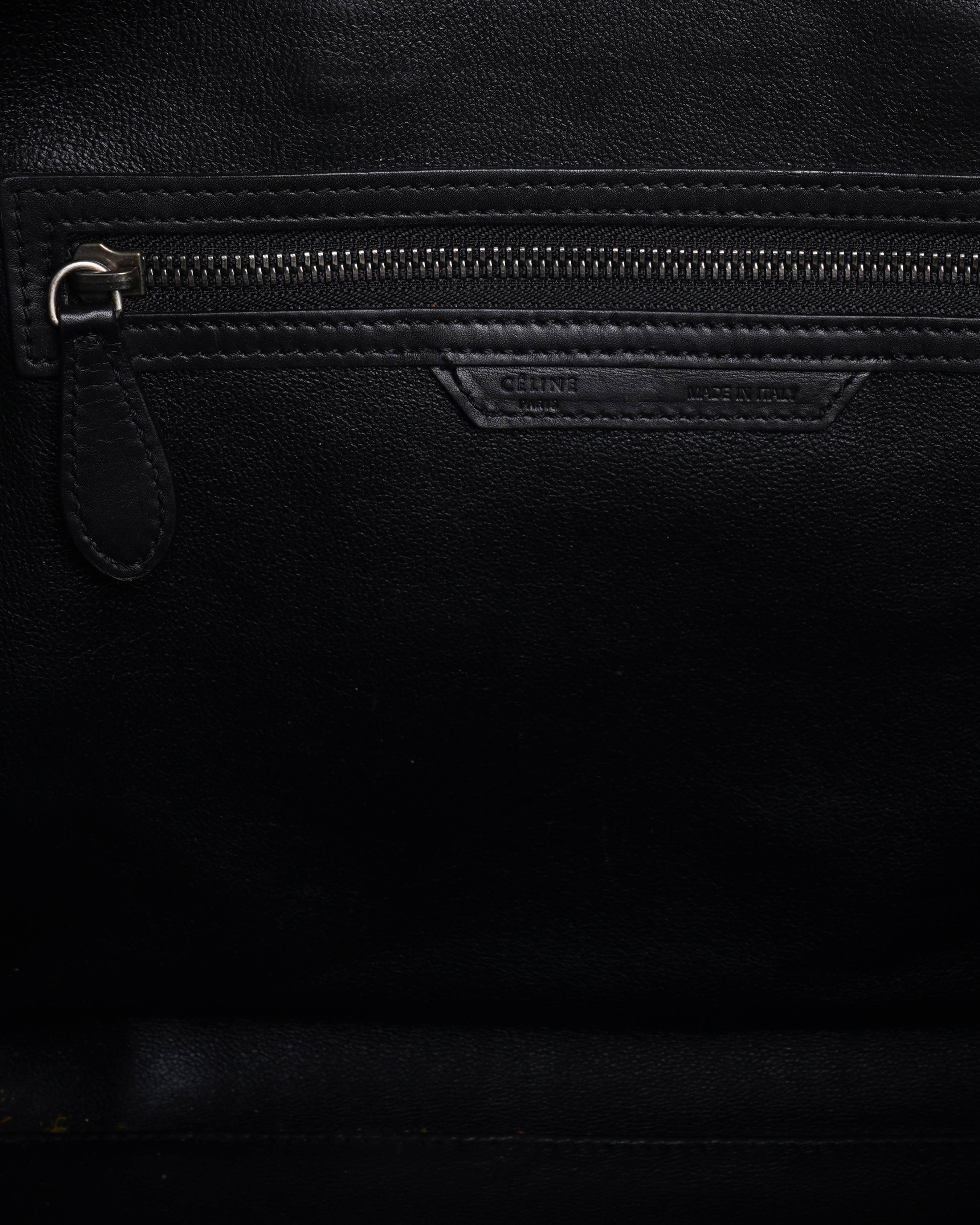 Celine Black/Beige Python & Leather Luggage Mini Tote