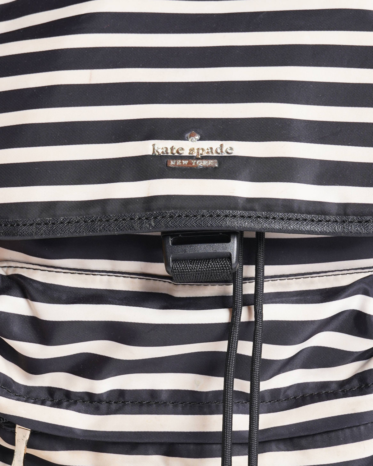 Kate spade black and white stripe molly backpack
