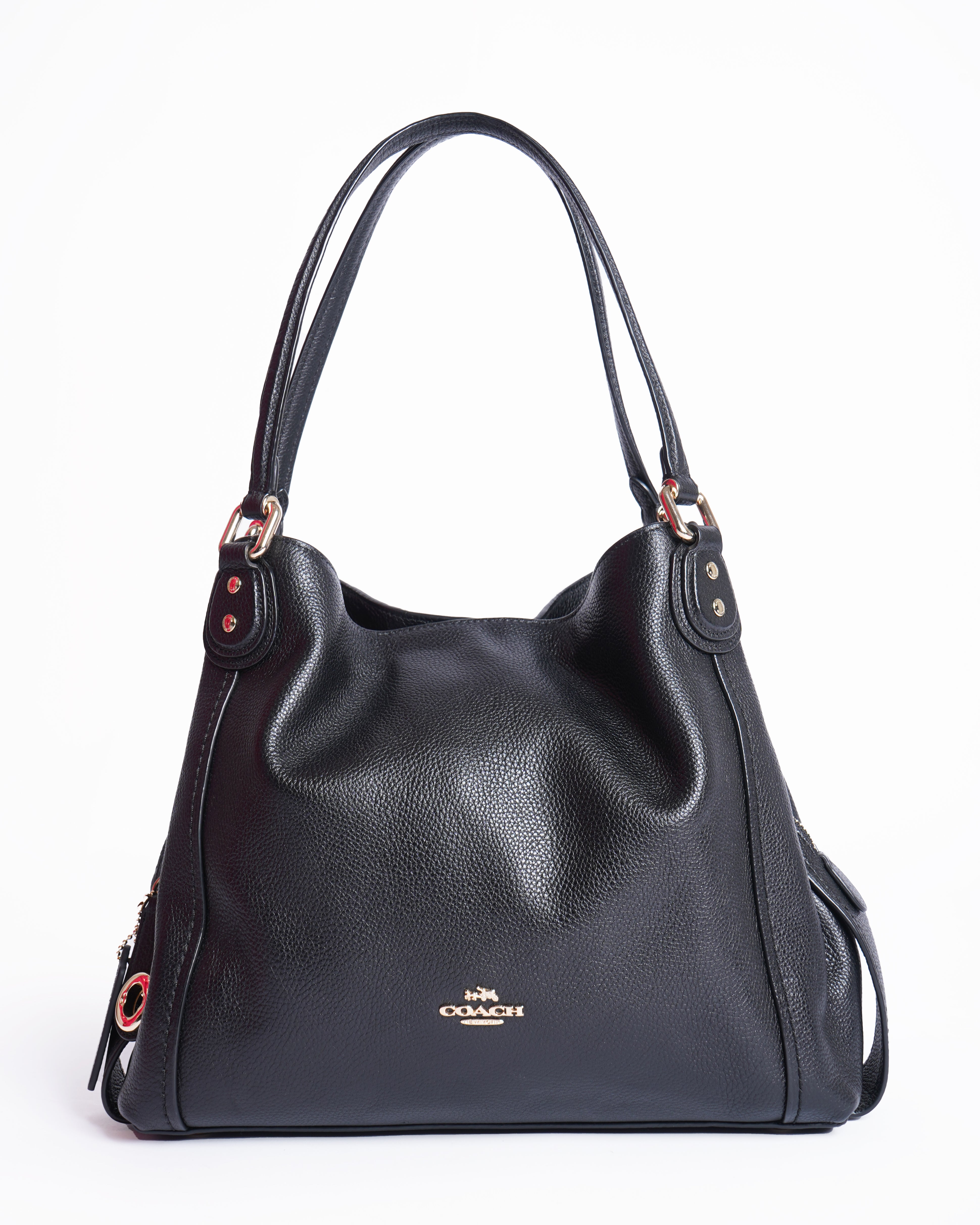 Coach eddie black leather shoulder bag