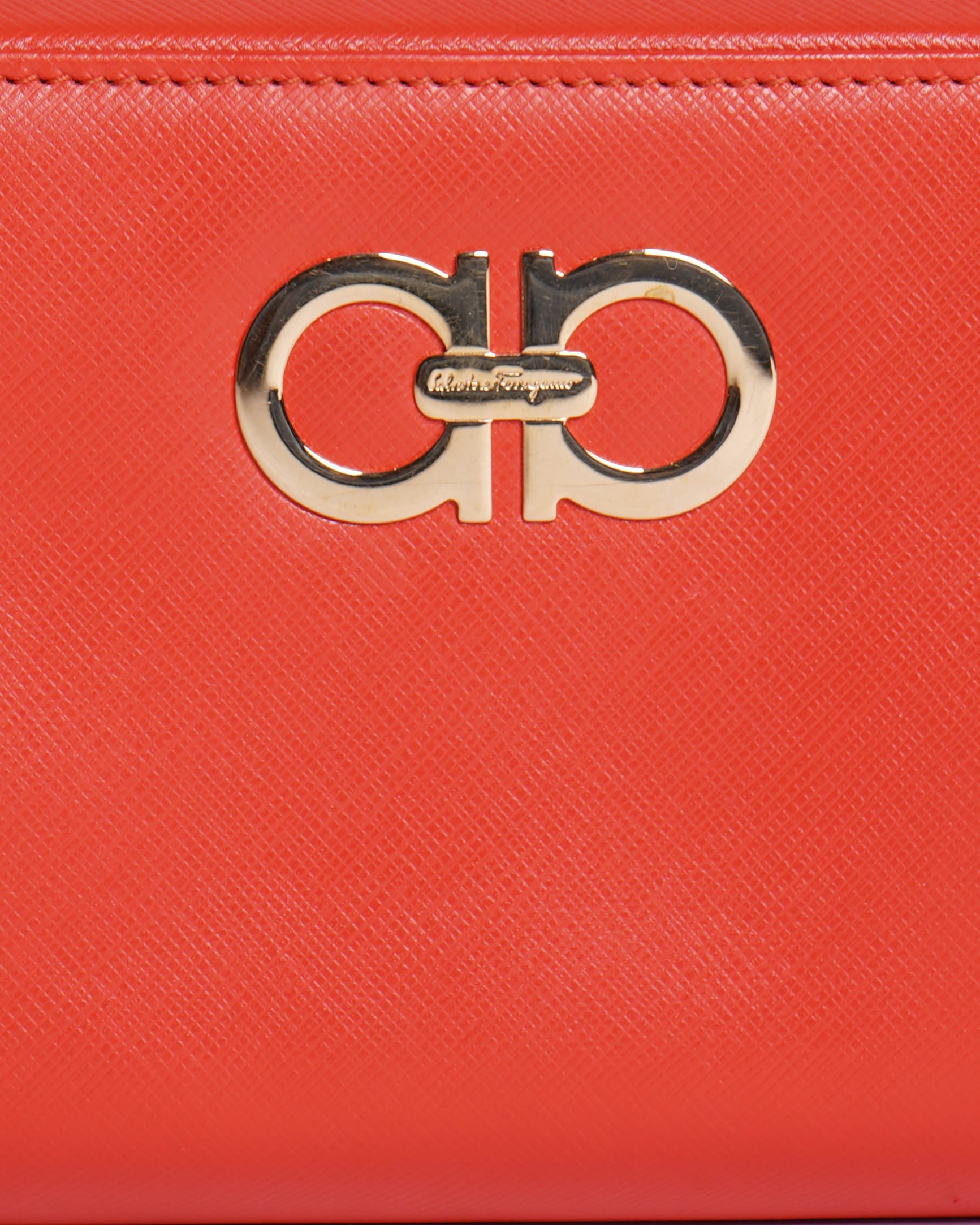 Salvatore Ferragamo Zip Around Wallet In Orange