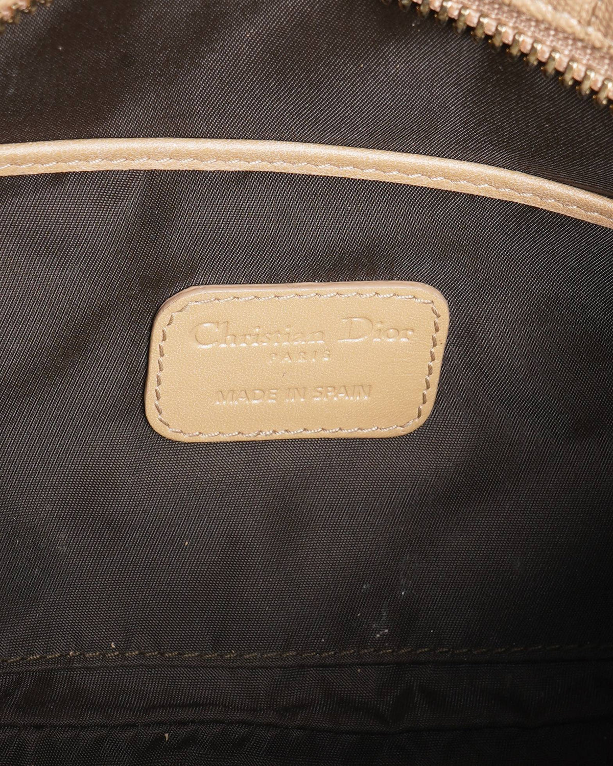 Christian Dior Beige Cannage Quilted Coated Canvas Panarea Clutch Bag