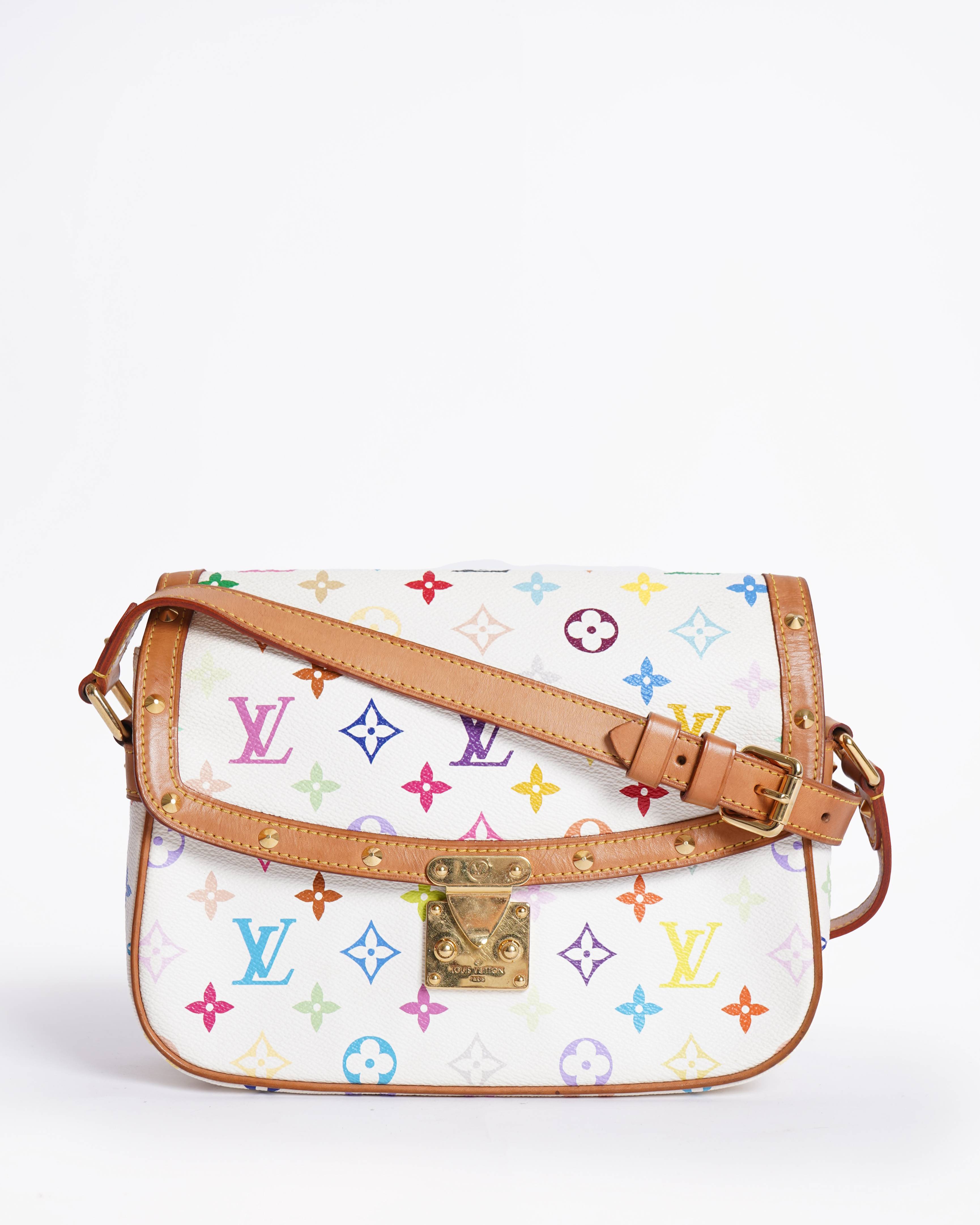 Louis Vuitton Sologne Shoulder Bag In White With Multicolour Monogram